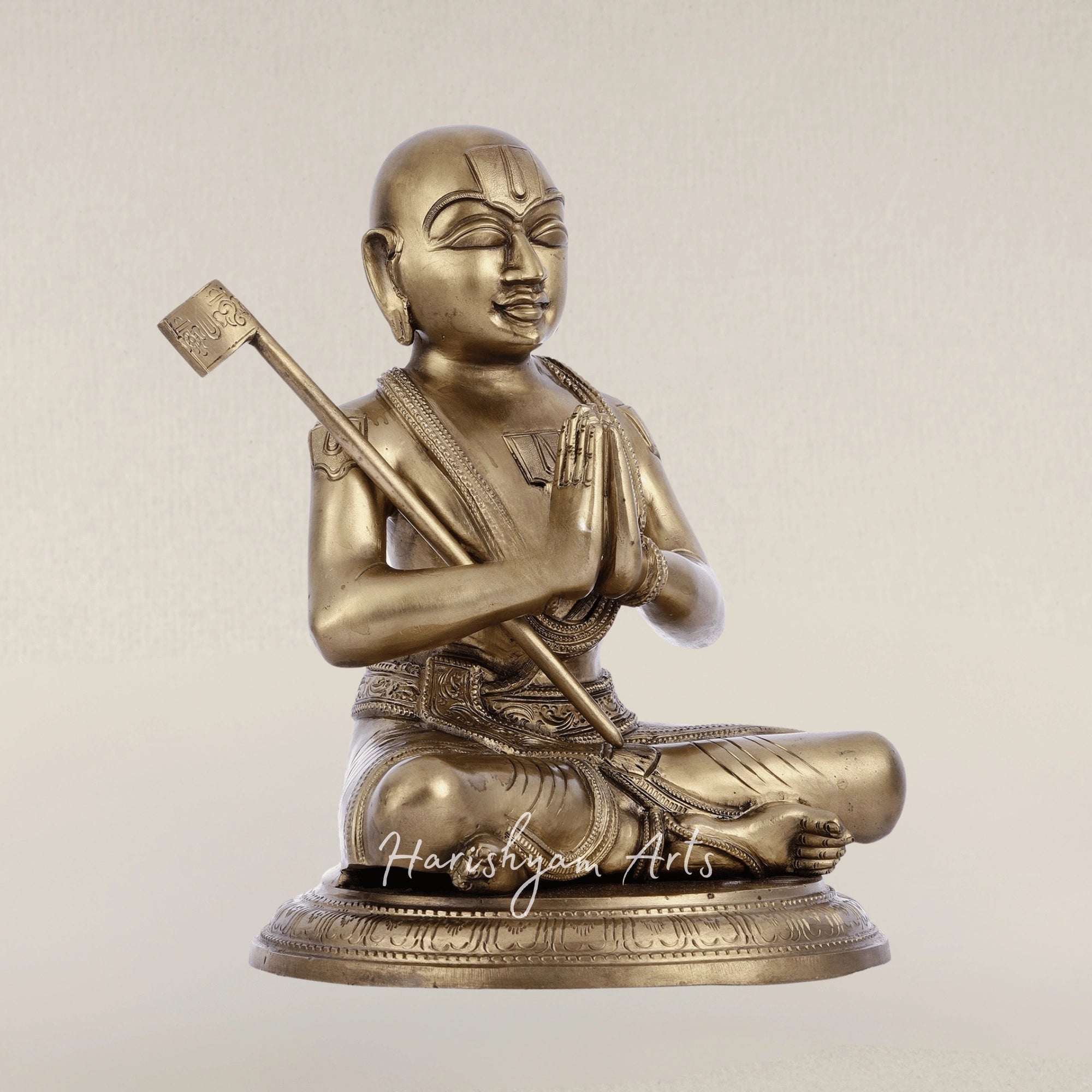 12" Sri Ramanujacharya Guru Panchaloha Bronze Spiritual Statue