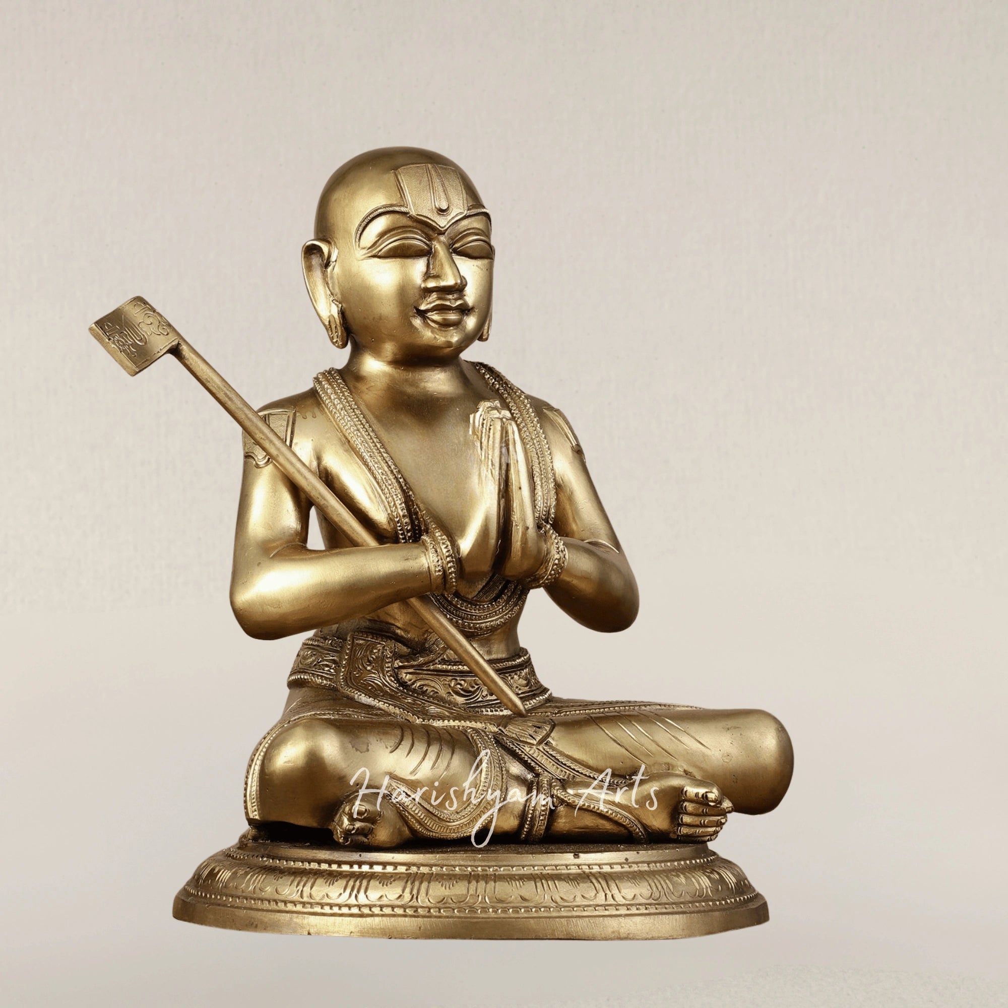 12" Sri Ramanujacharya Guru Panchaloha Bronze Spiritual Statue