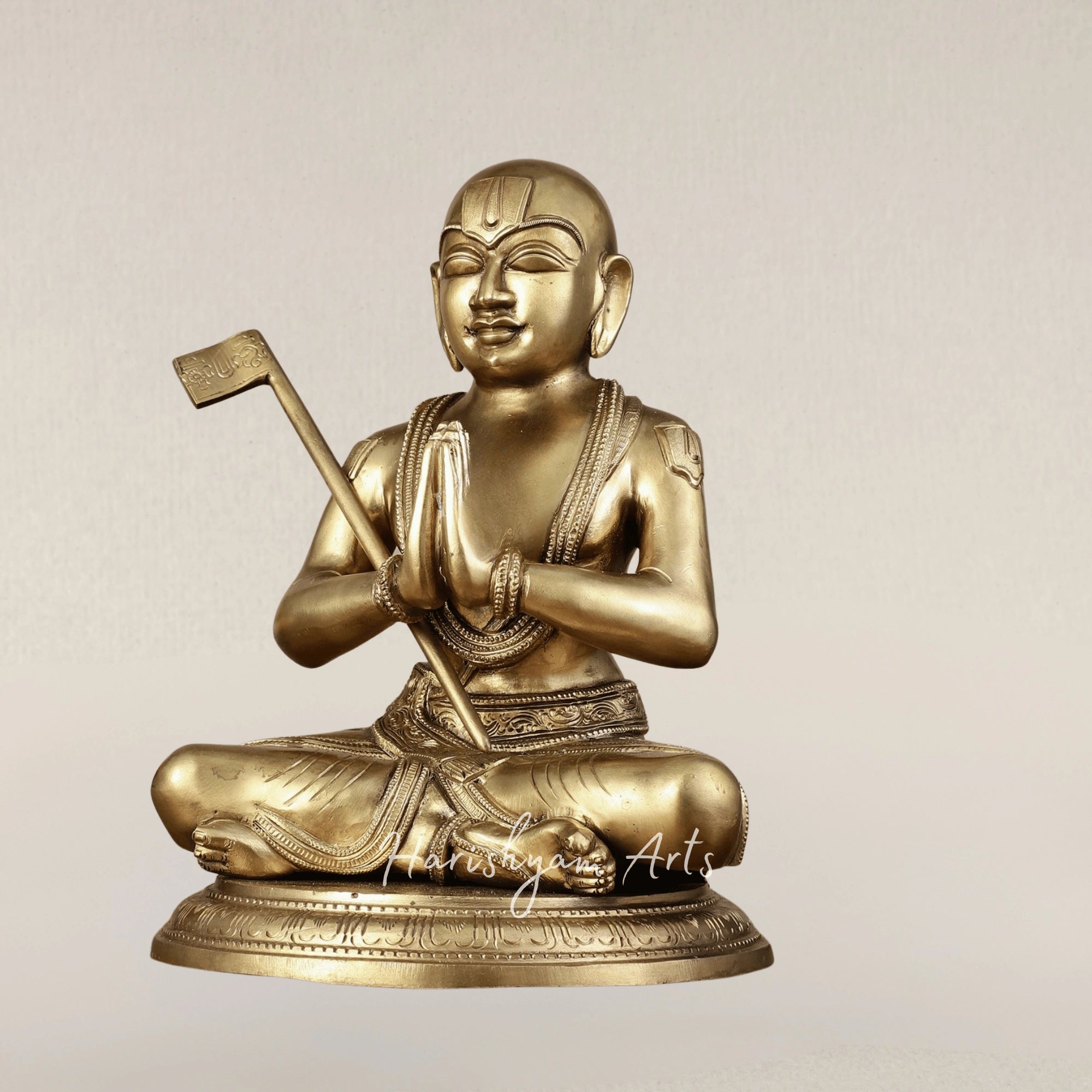 12" Sri Ramanujacharya Guru Panchaloha Bronze Spiritual Statue