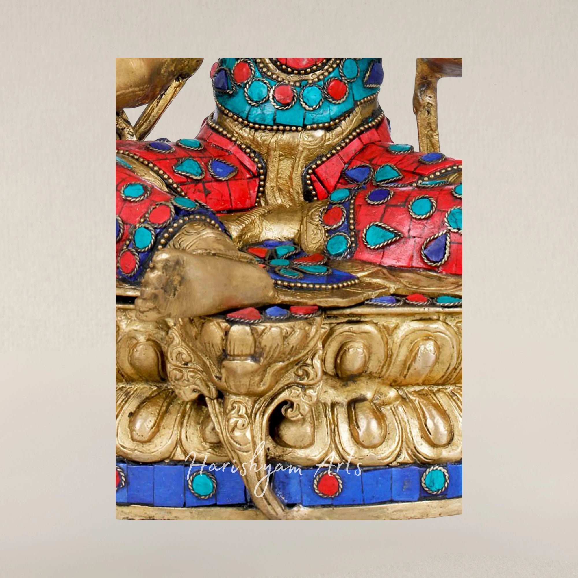 12" Tibetan Buddhist Green Tara Goddess Brass Statue for Protection and Compassion