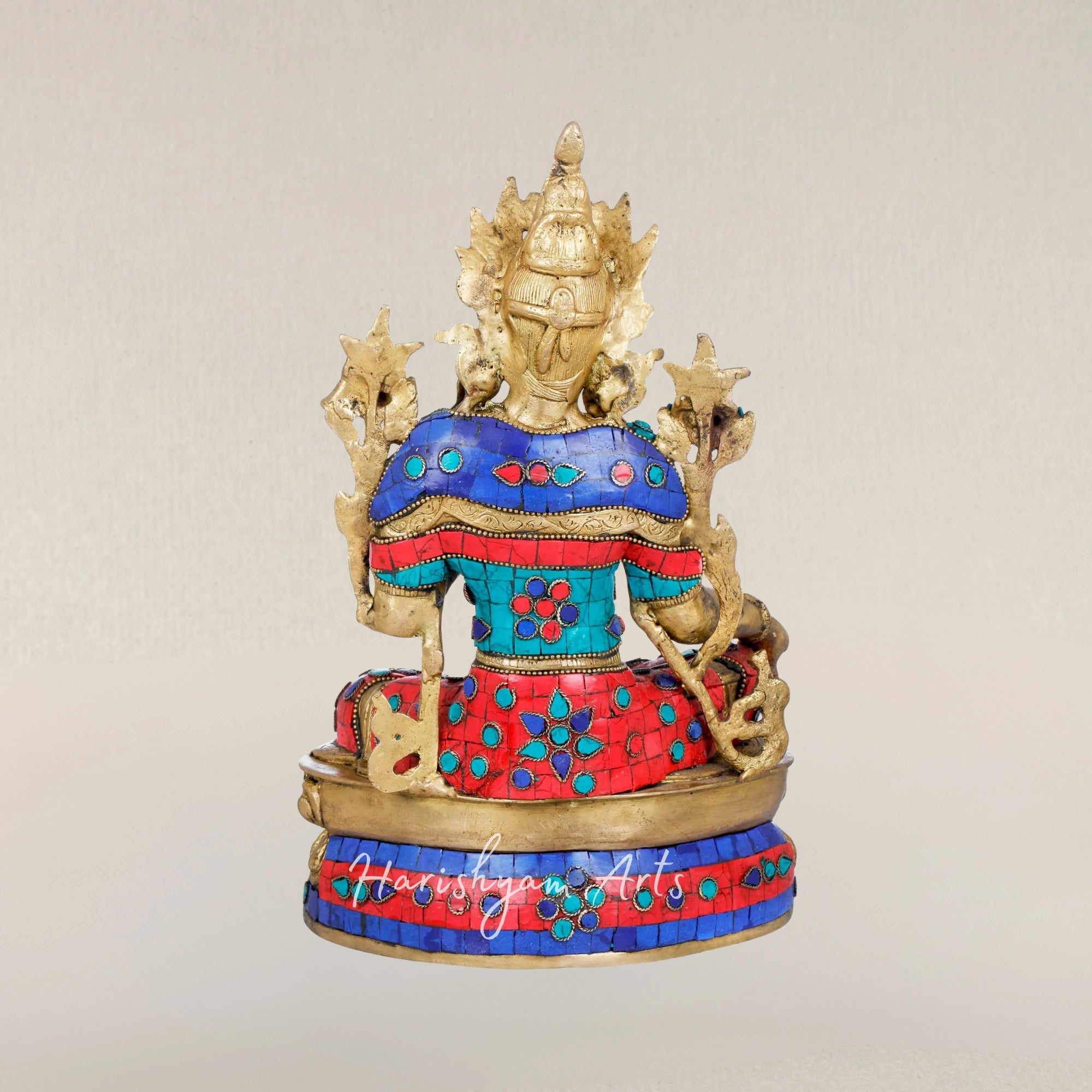 12" Tibetan Buddhist Green Tara Goddess Brass Statue for Protection and Compassion