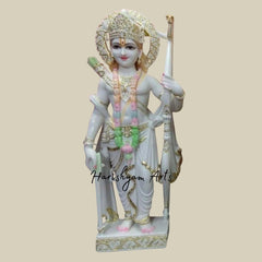 12" White Marble Ram Darbar Statue