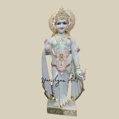 12" White Marble Ram Darbar Statue