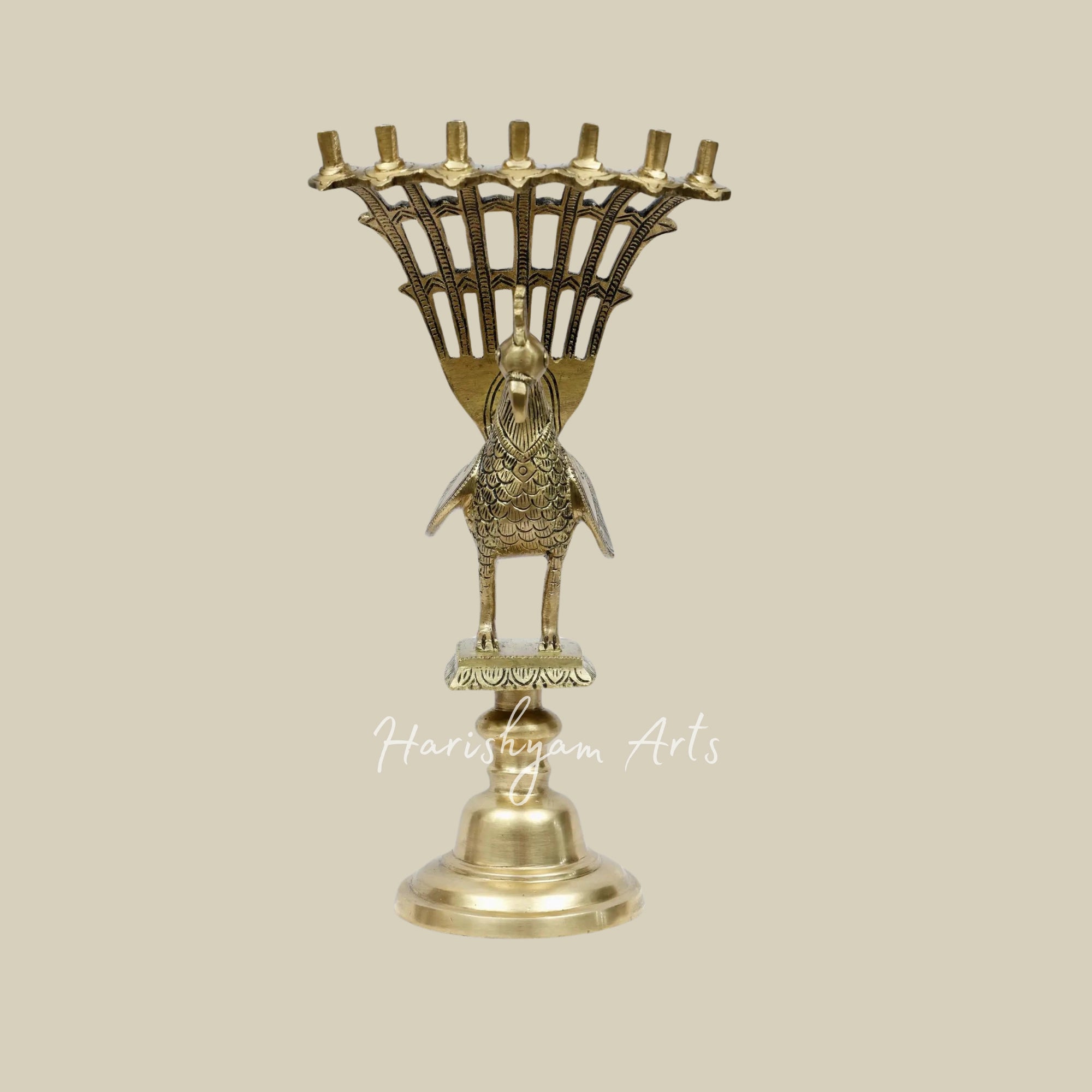 12" Brass Peacock-Design Agarbatti/Dhoop Stand2