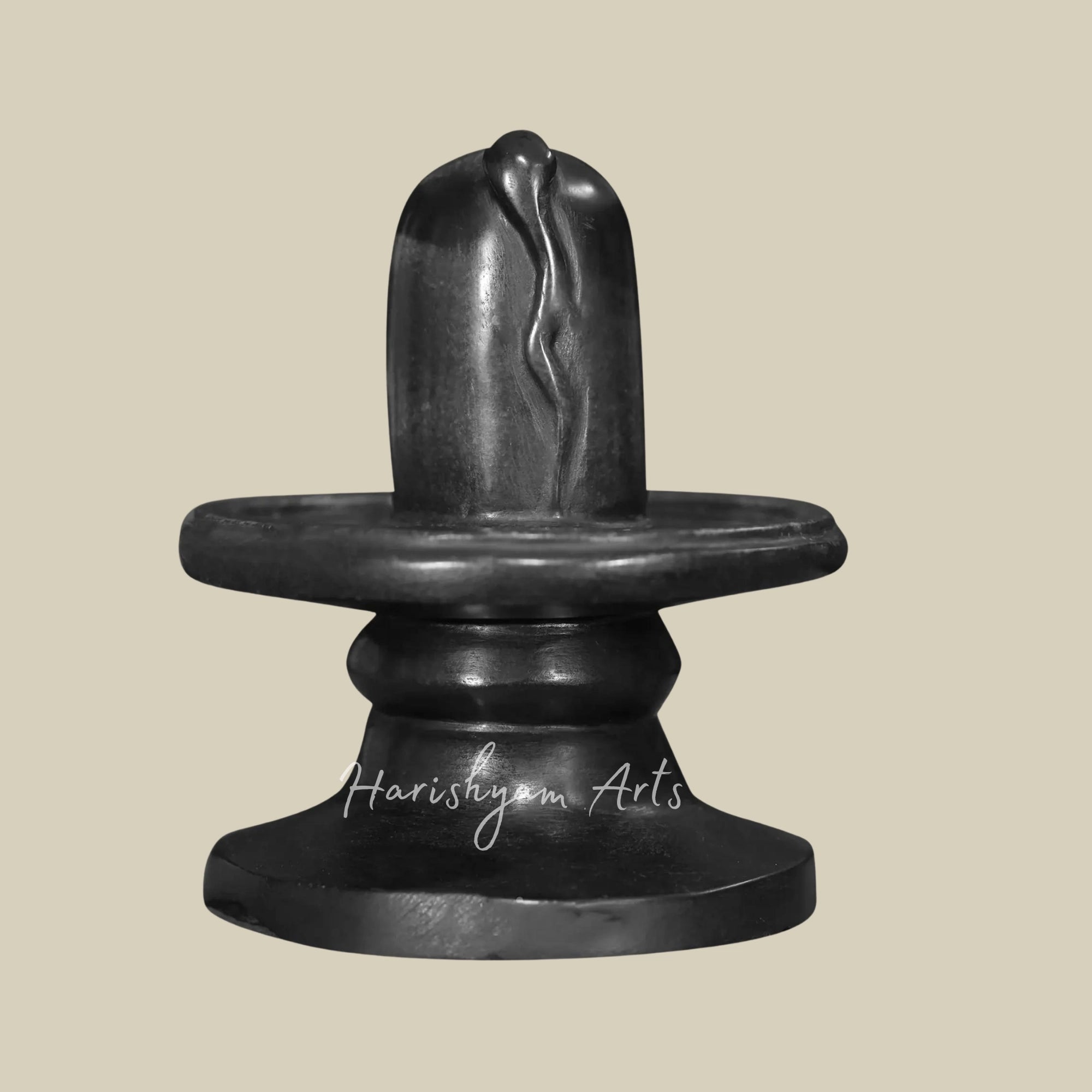 12" Black Marble Shivling for Mandir2