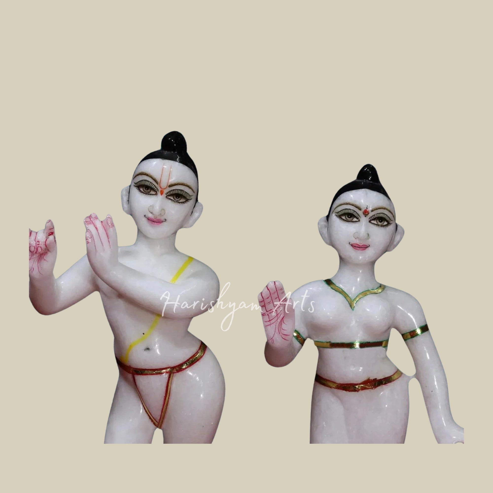 12" Iskcon Radha Krishna Marble Deities1