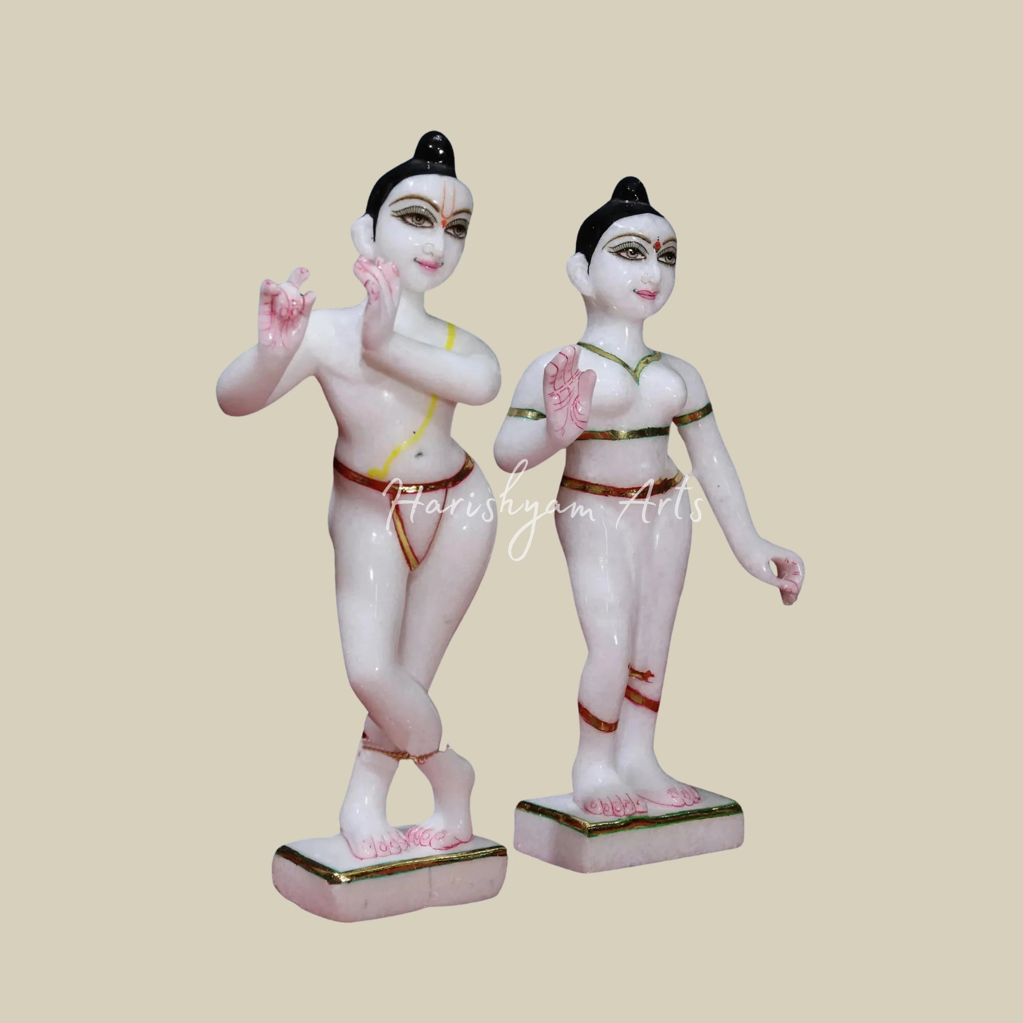 12" Iskcon Radha Krishna Marble Deities2