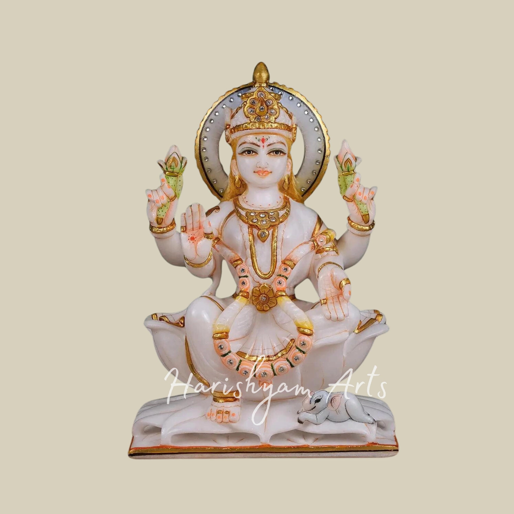 12" Lakshmi Ganesh Idol Marble2