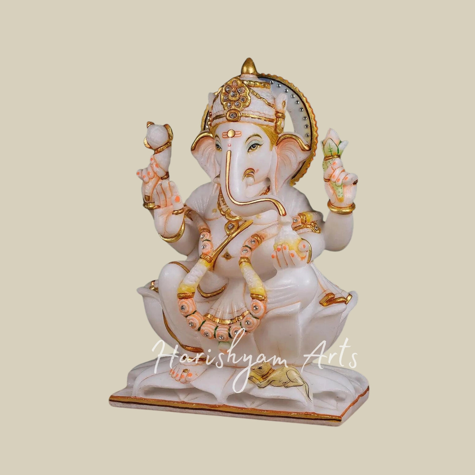 12" Lakshmi Ganesh Idol Marble3