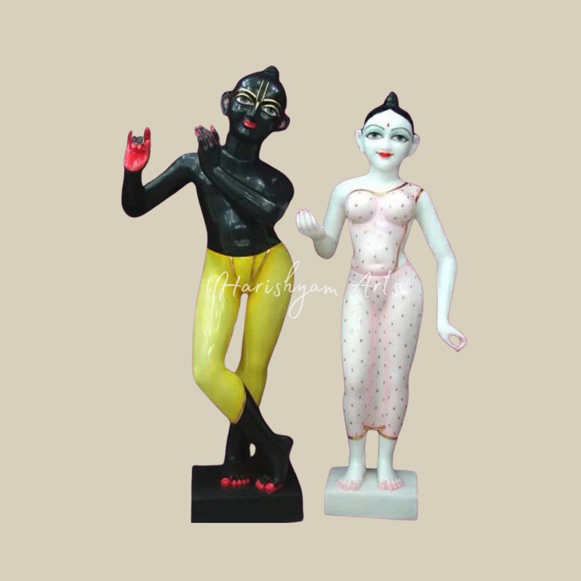 12" Radha Krishna beautiful Makrana Marble Deities