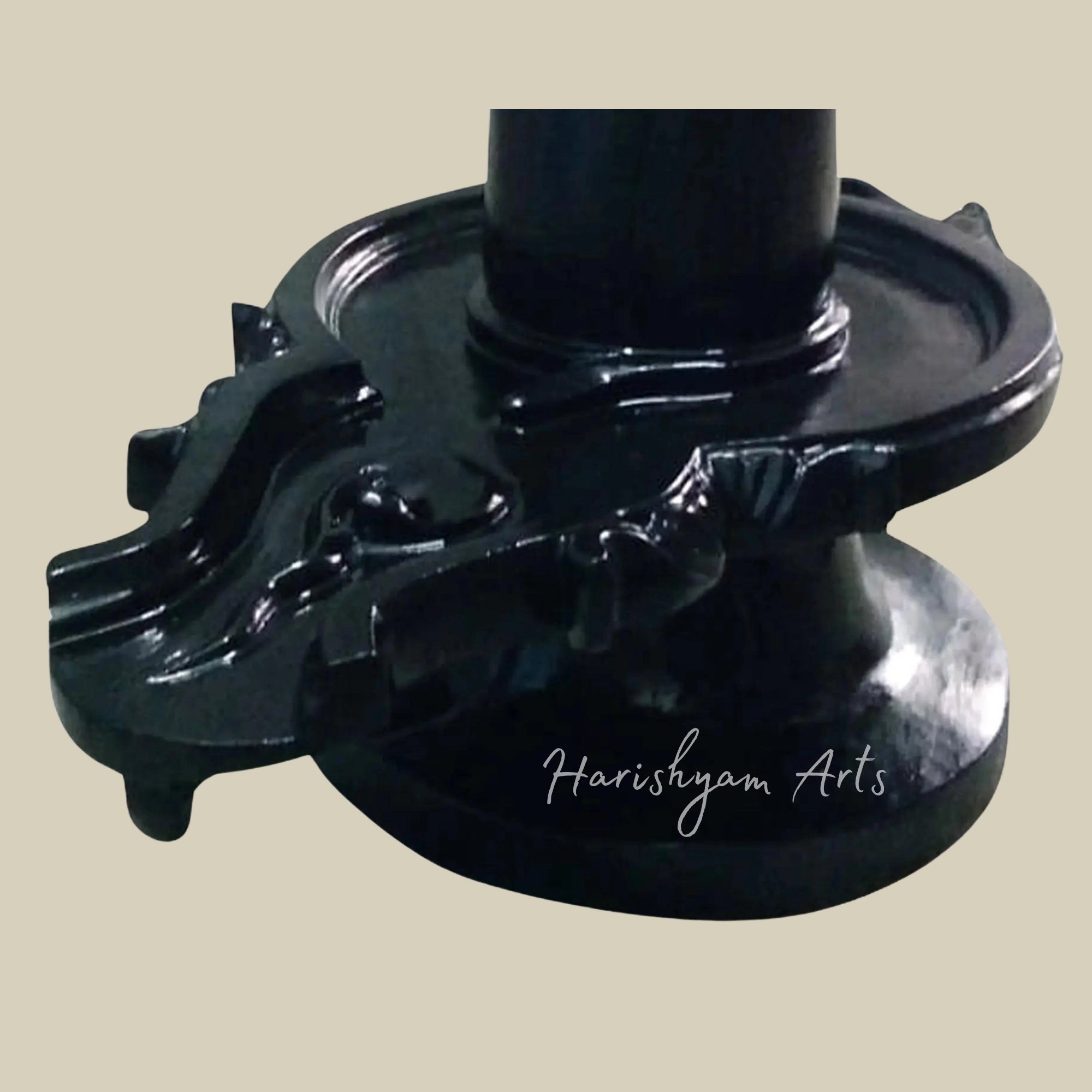 12" Shivling Idol in Black Marble