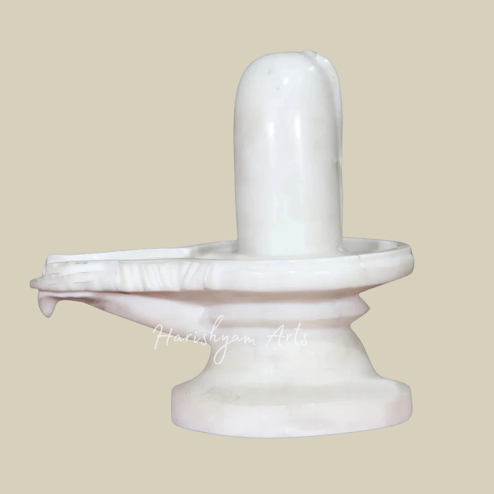 12" Shivling in White Marble2