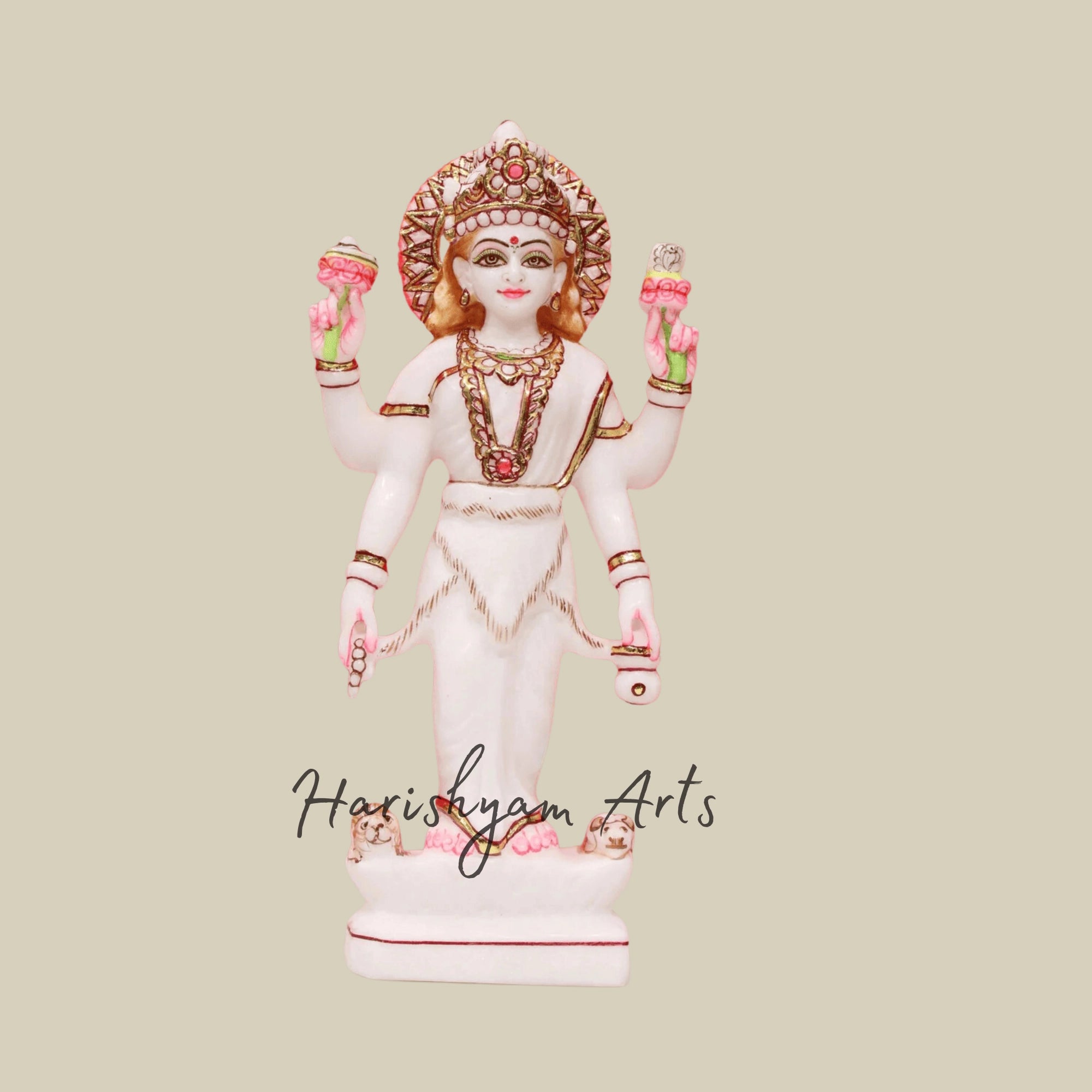 12" Standing Parvati Mata Statue with Four Hands10