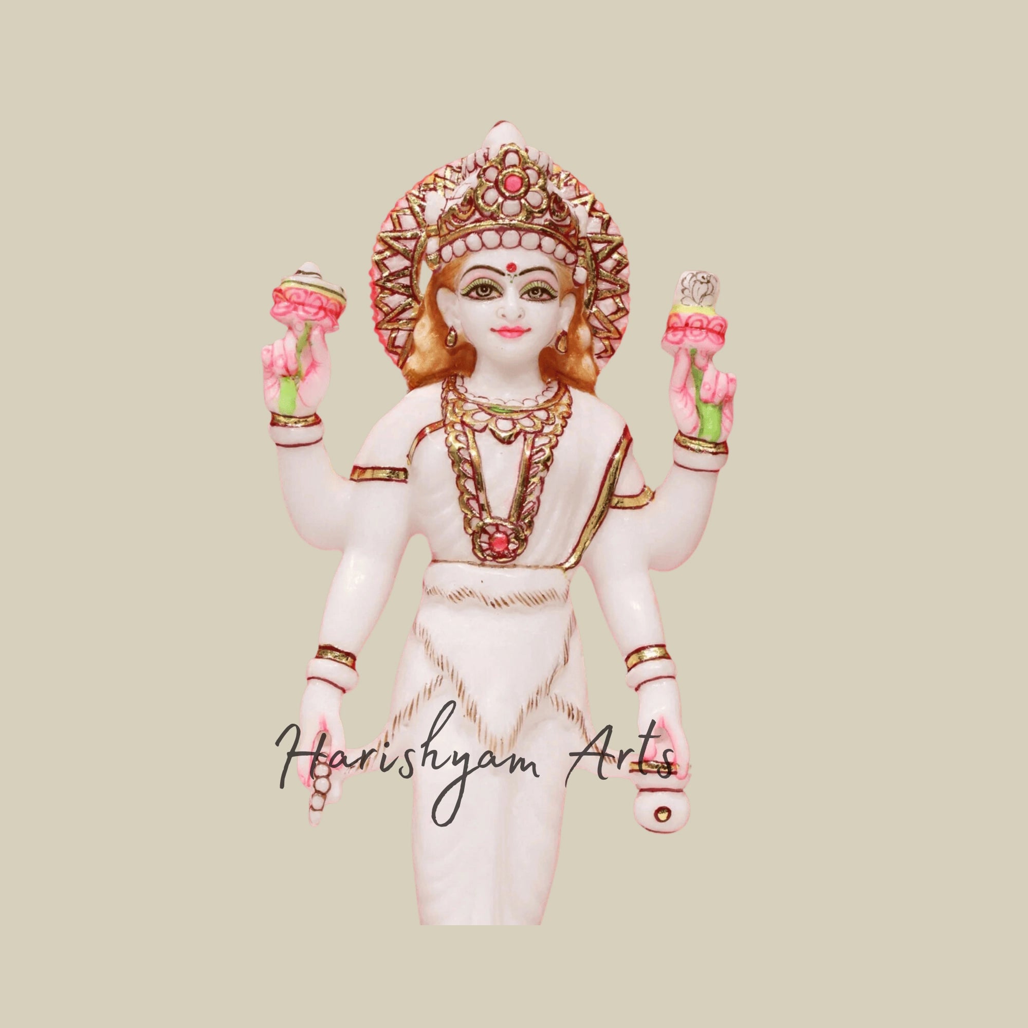 12" Standing Parvati Mata Statue with Four Hands4