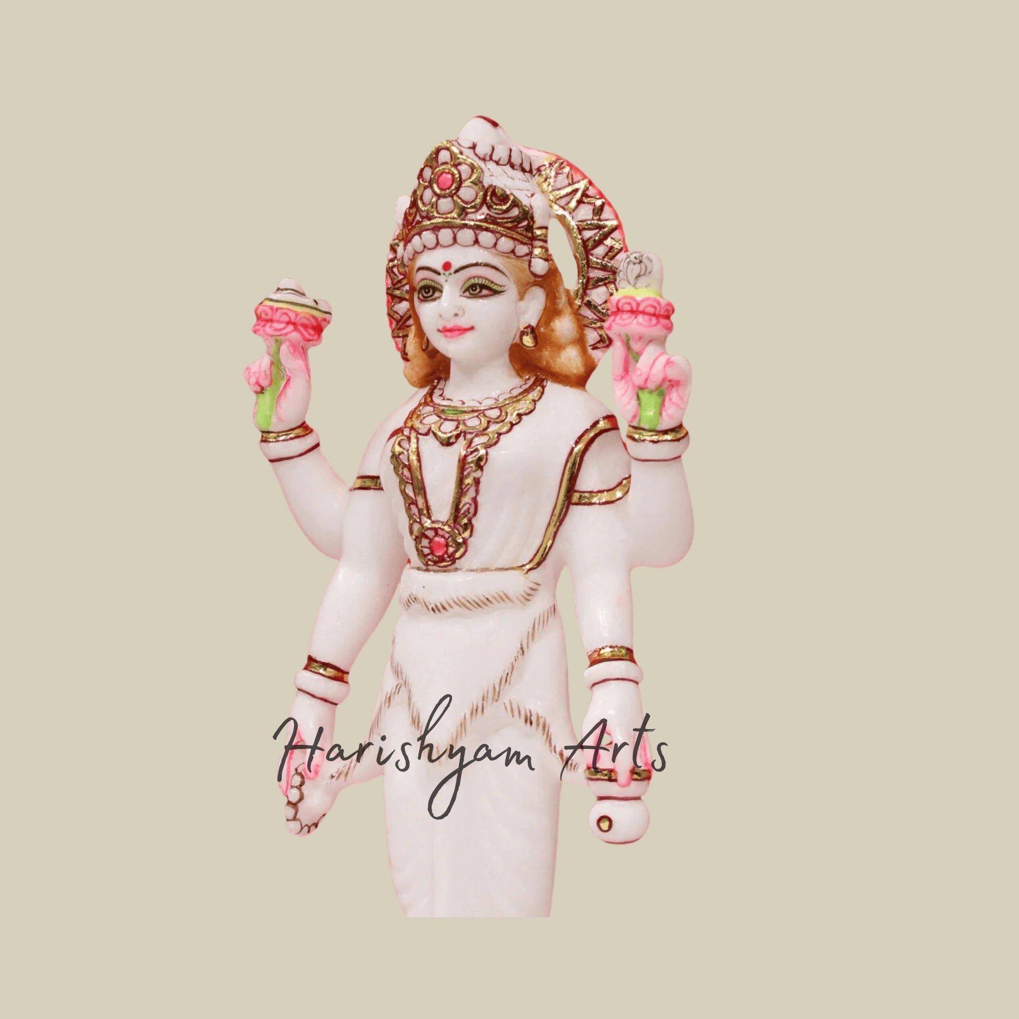 12" Standing Parvati Mata Statue with Four Hands5