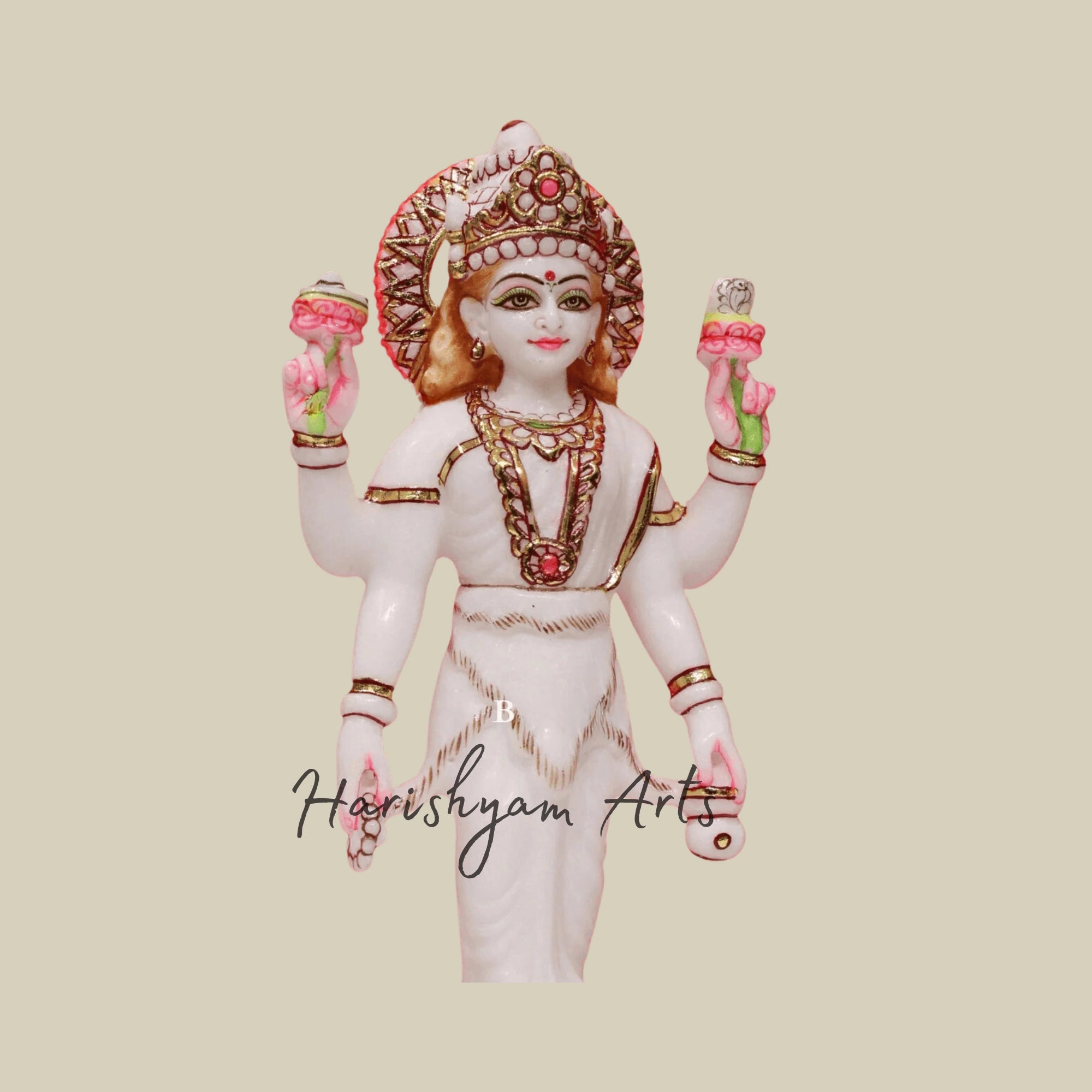 12" Standing Parvati Mata Statue with Four Hands6