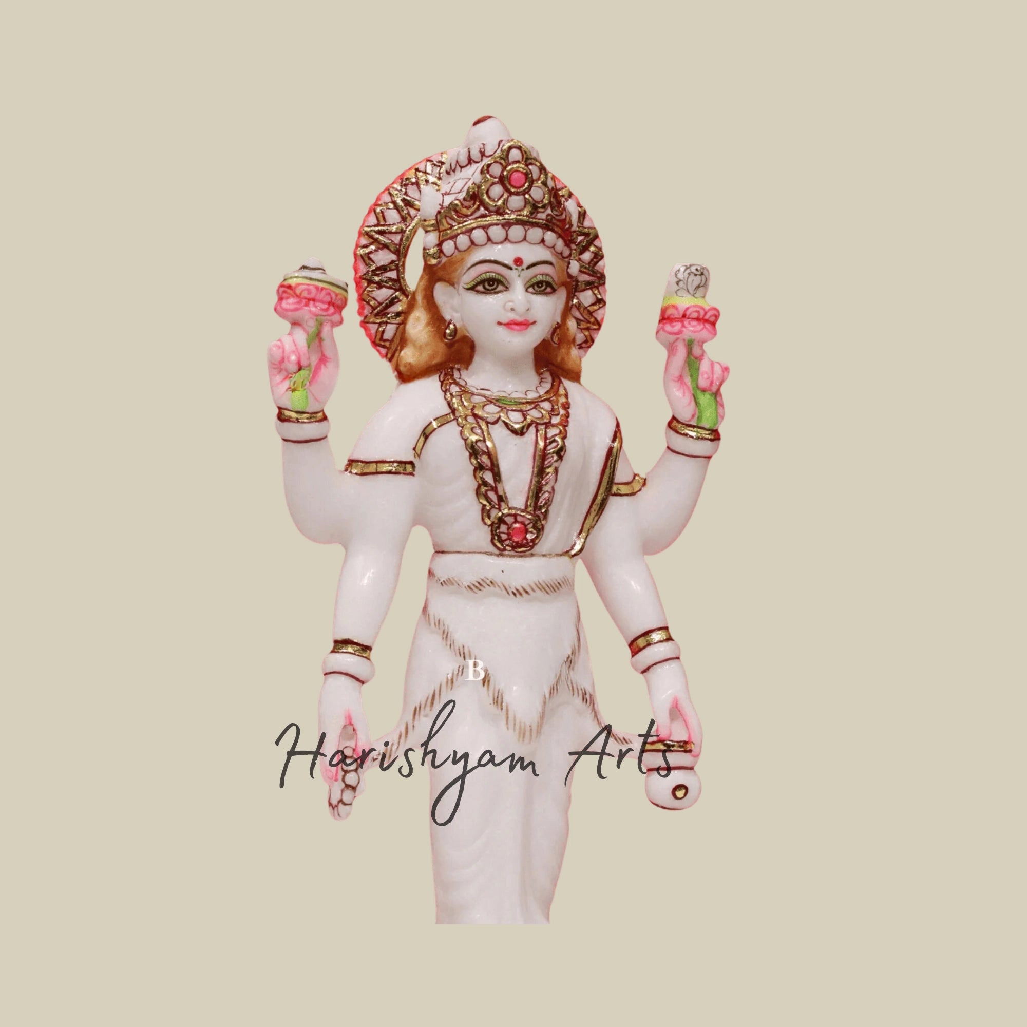 12" Standing Parvati Mata Statue with Four Hands7