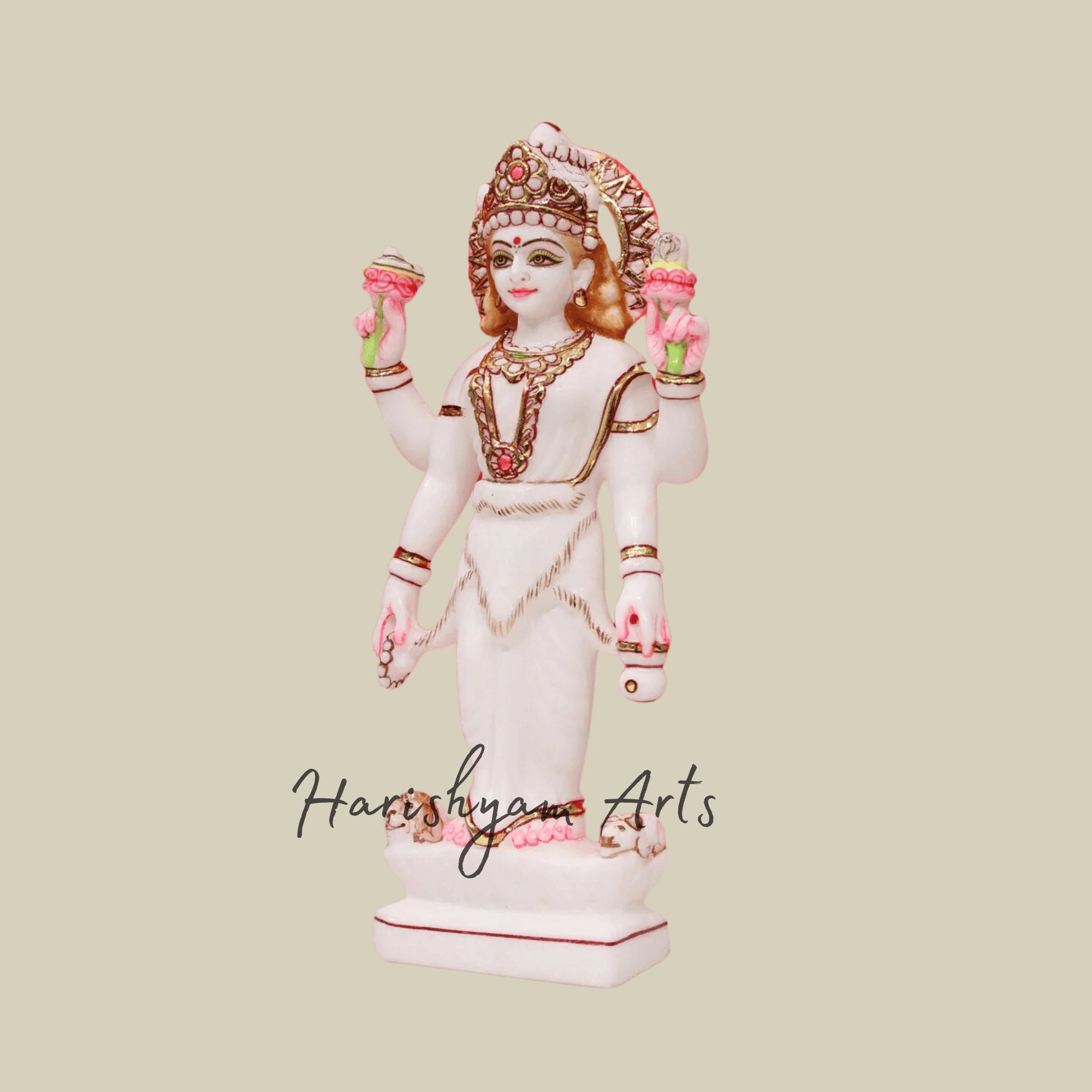 12" Standing Parvati Mata Statue with Four Hands9