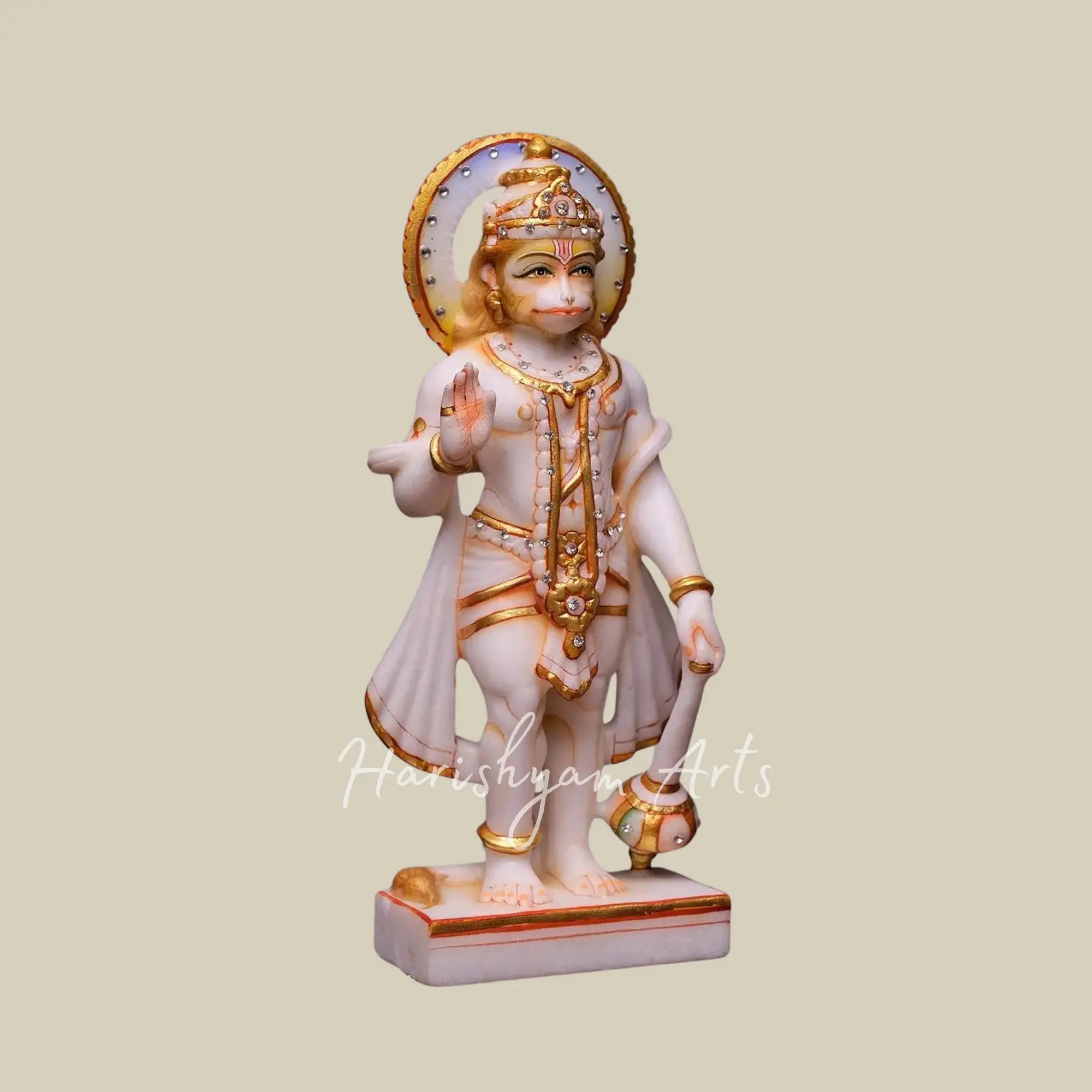 12 inches Bajrangbali Marble Moorti