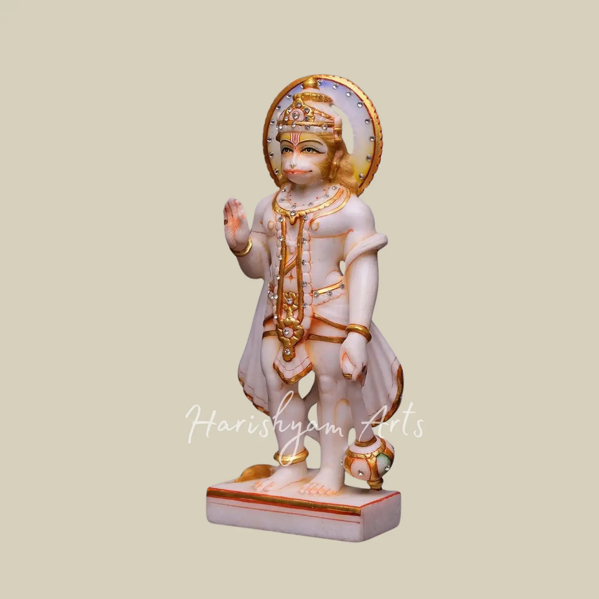 12 inches Bajrangbali Marble Moorti1