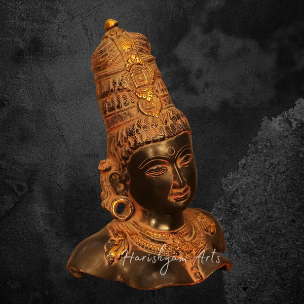 12” Brass Parvati Bust Figurine