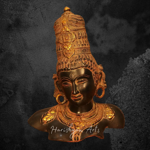 12” Brass Parvati Bust Figurine