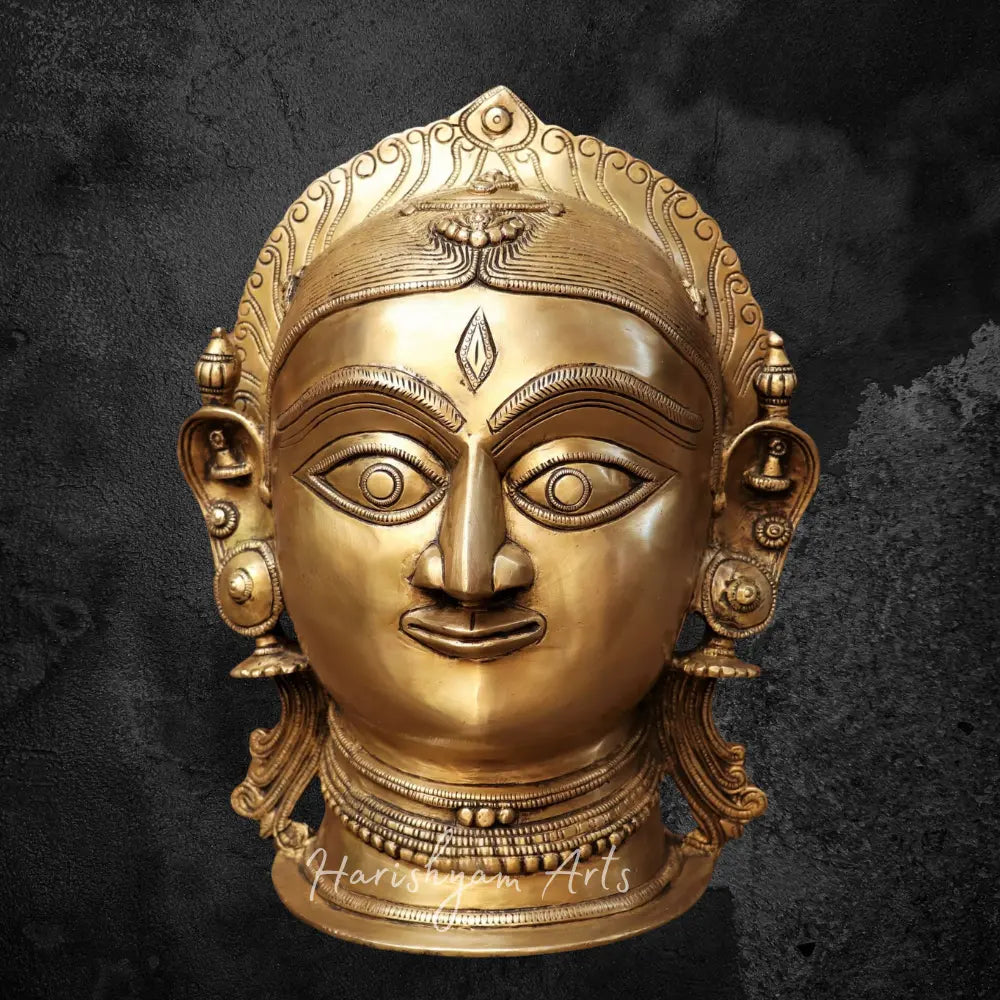 12" Brass Parvati (Gouri) Head Decor Showpiece