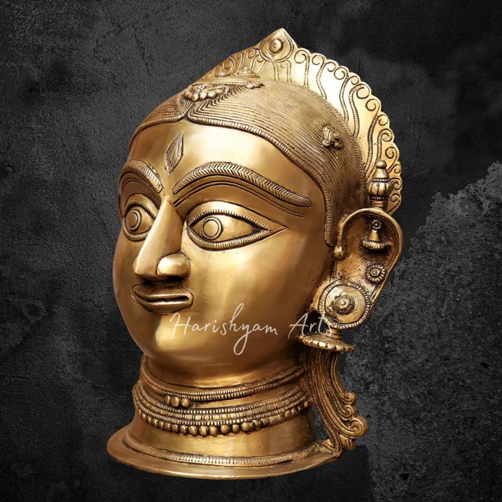 12" Brass Parvati (Gouri) Head Decor Showpiece