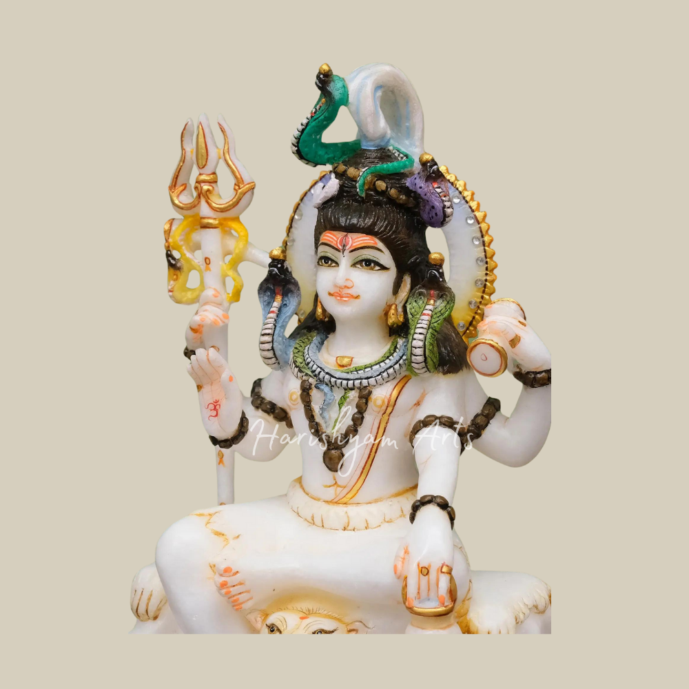 12" Chaturbhuja Shiva Marble Sculpture