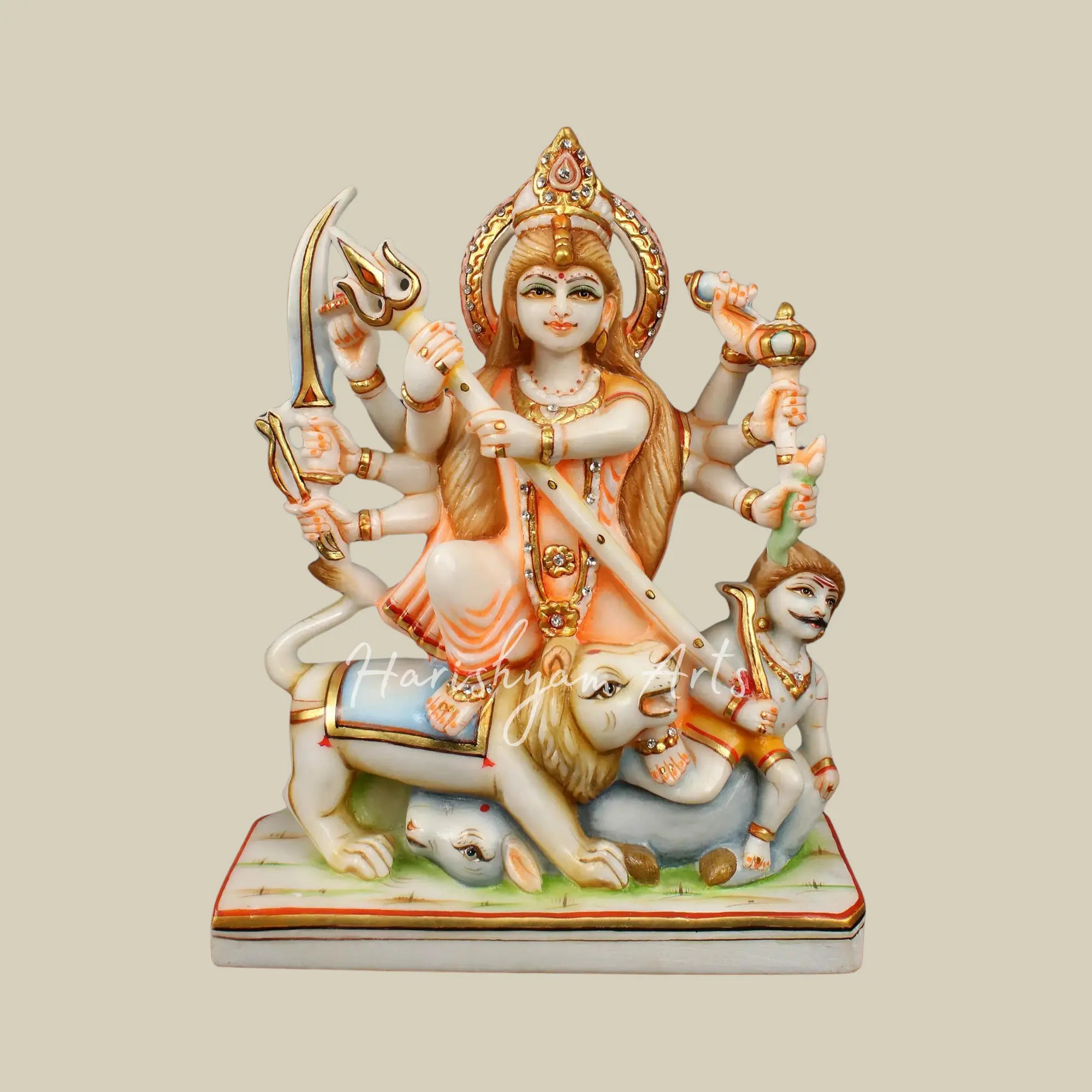 12" Durga Maa as Mahishasura Marble Moorti