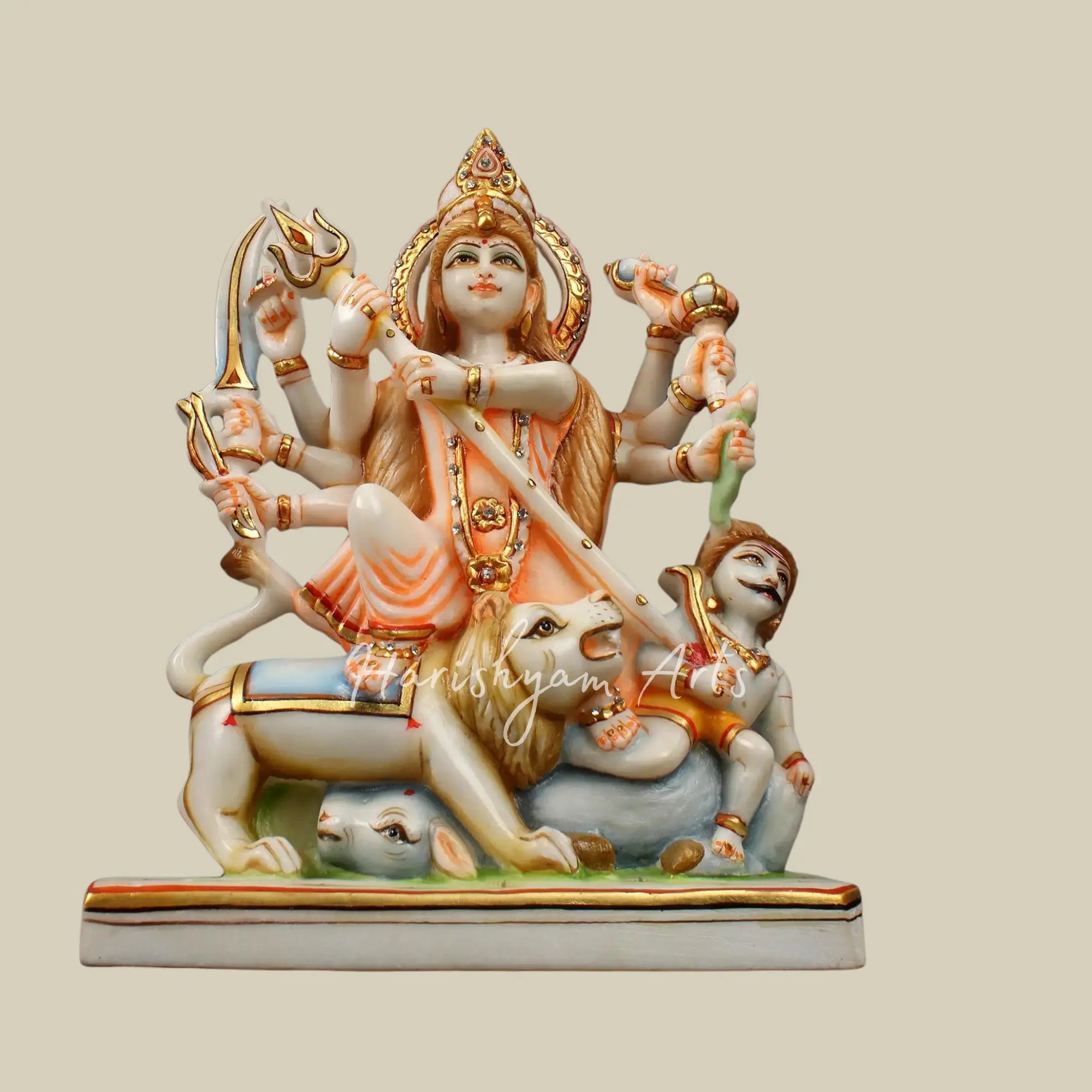 12" Durga Maa as Mahishasura Marble Moorti