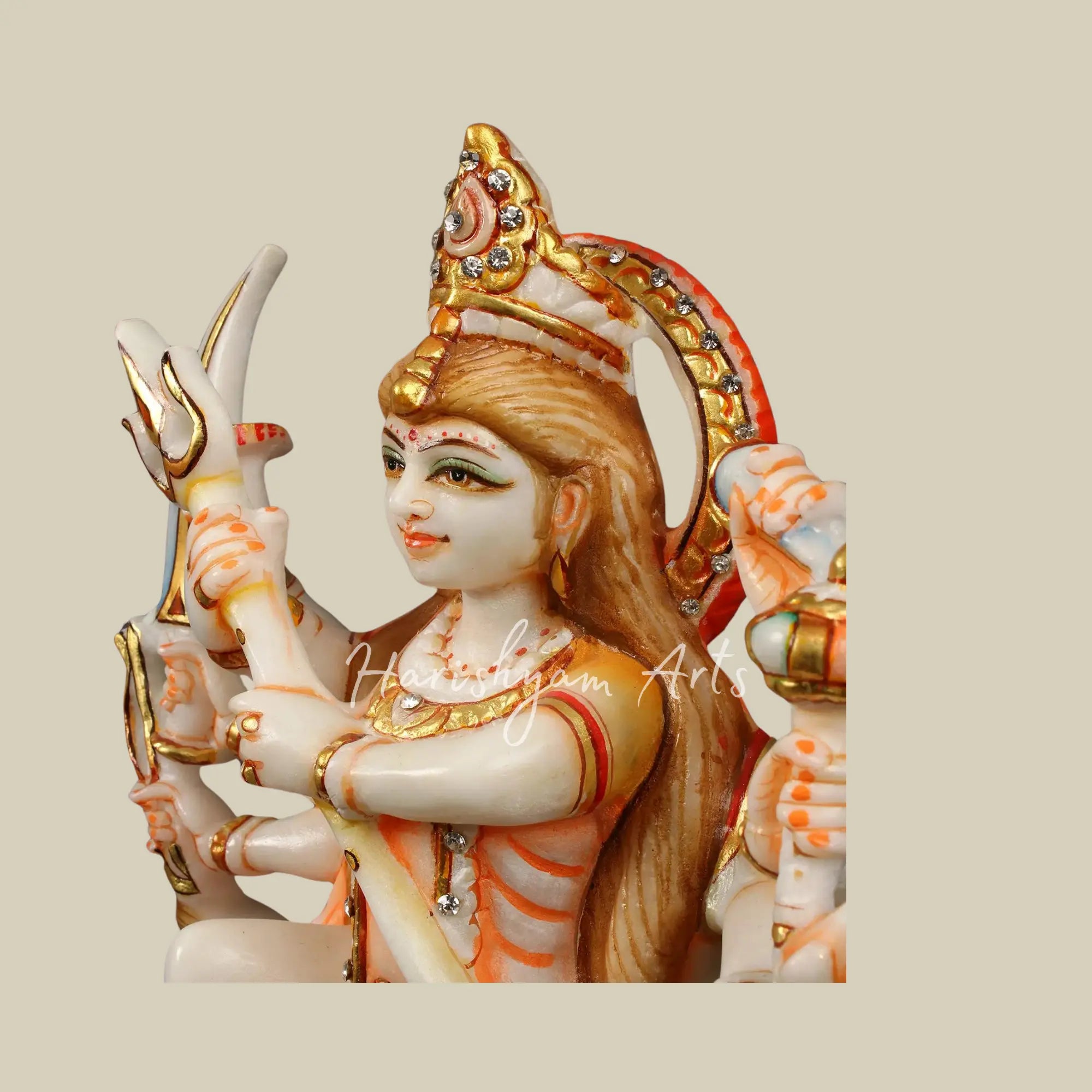 12" Durga Maa as Mahishasura Marble Moorti