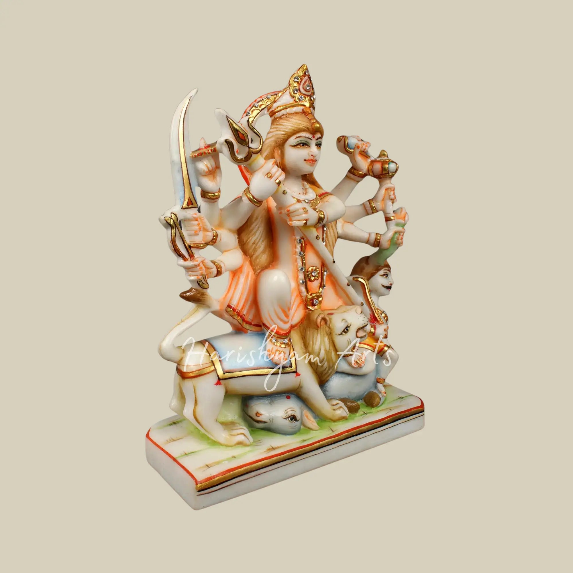 12" Durga Maa as Mahishasura Marble Moorti