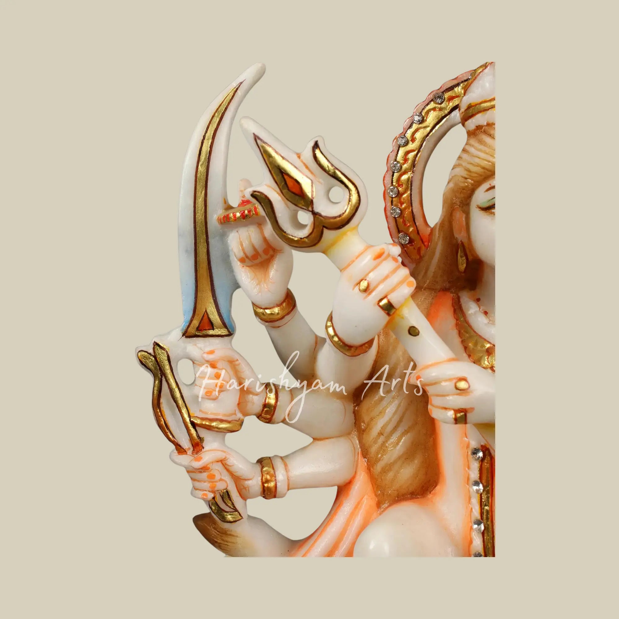 12" Durga Maa as Mahishasura Marble Moorti