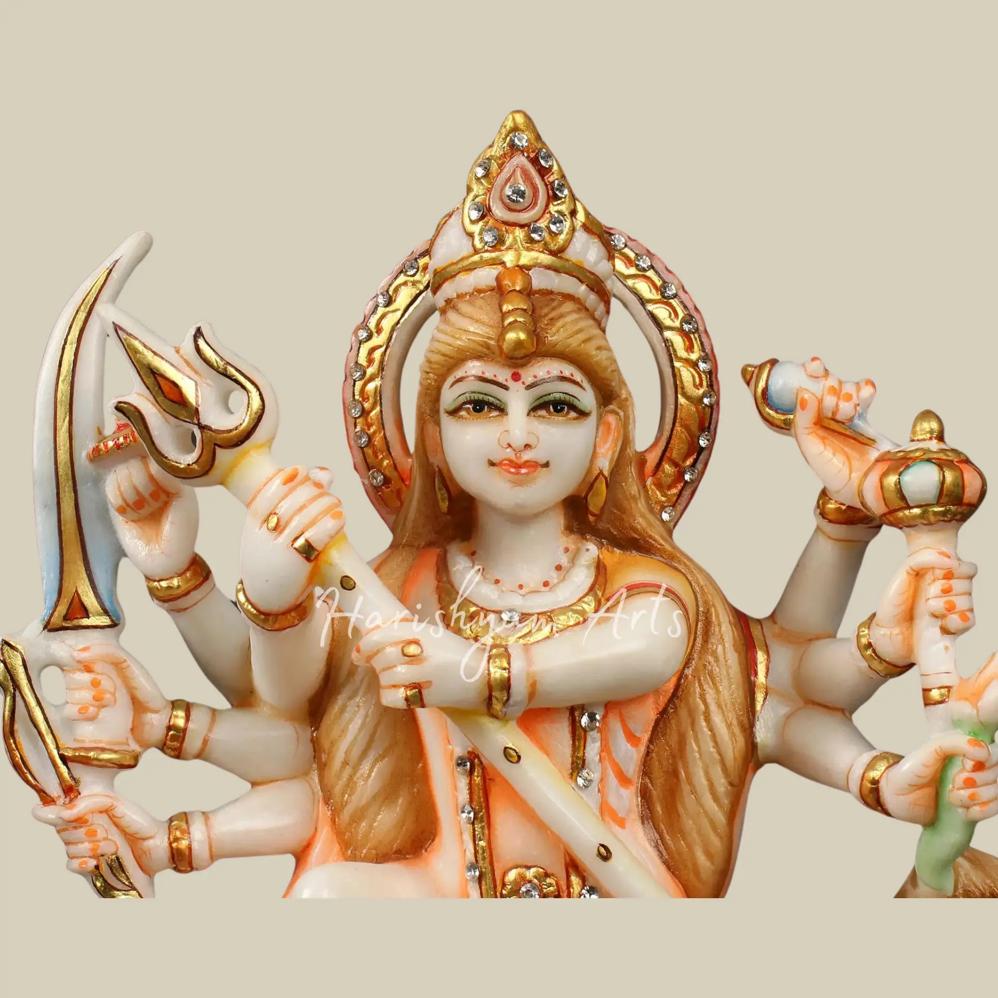 12" Durga Maa as Mahishasura Marble Moorti