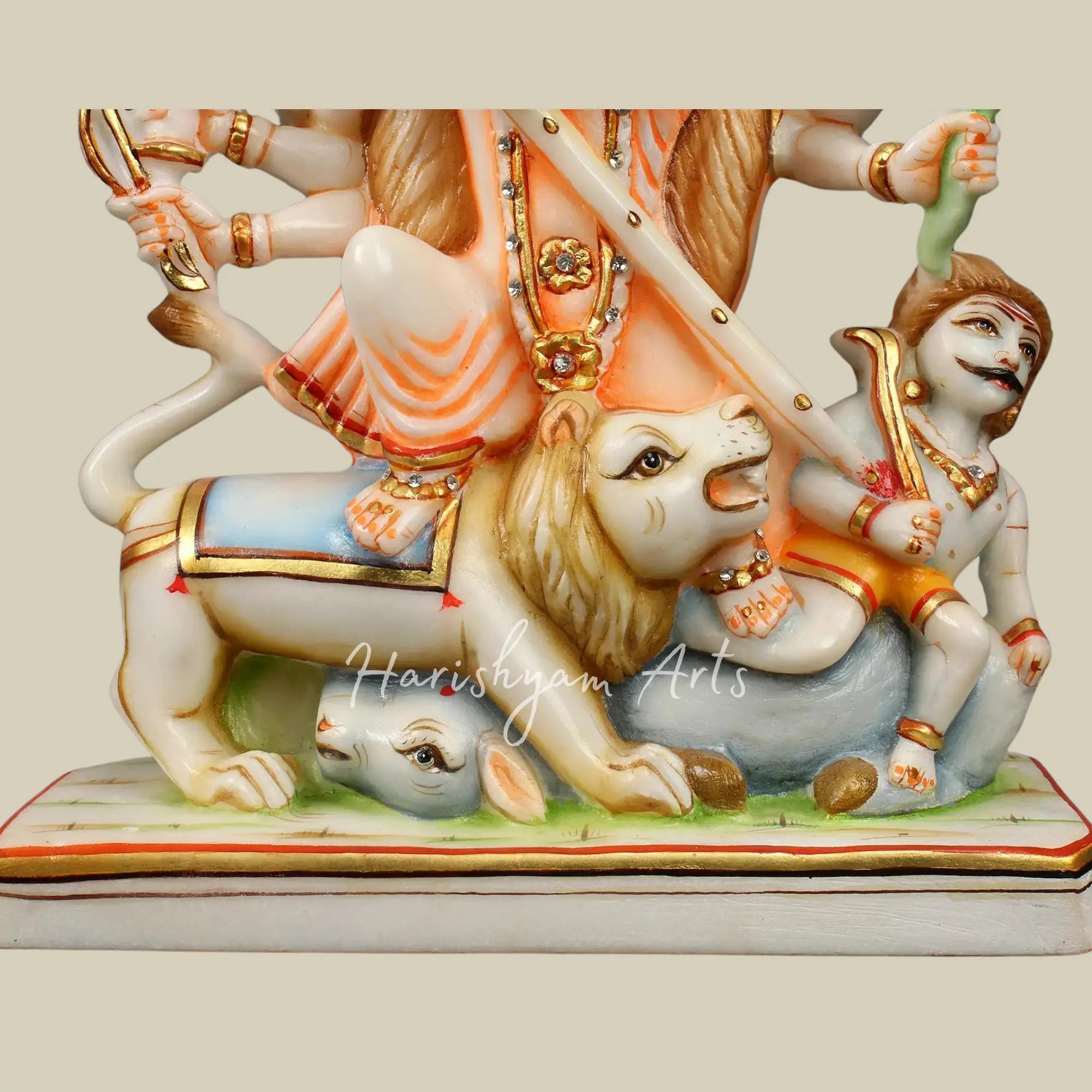 12" Durga Maa as Mahishasura Marble Moorti