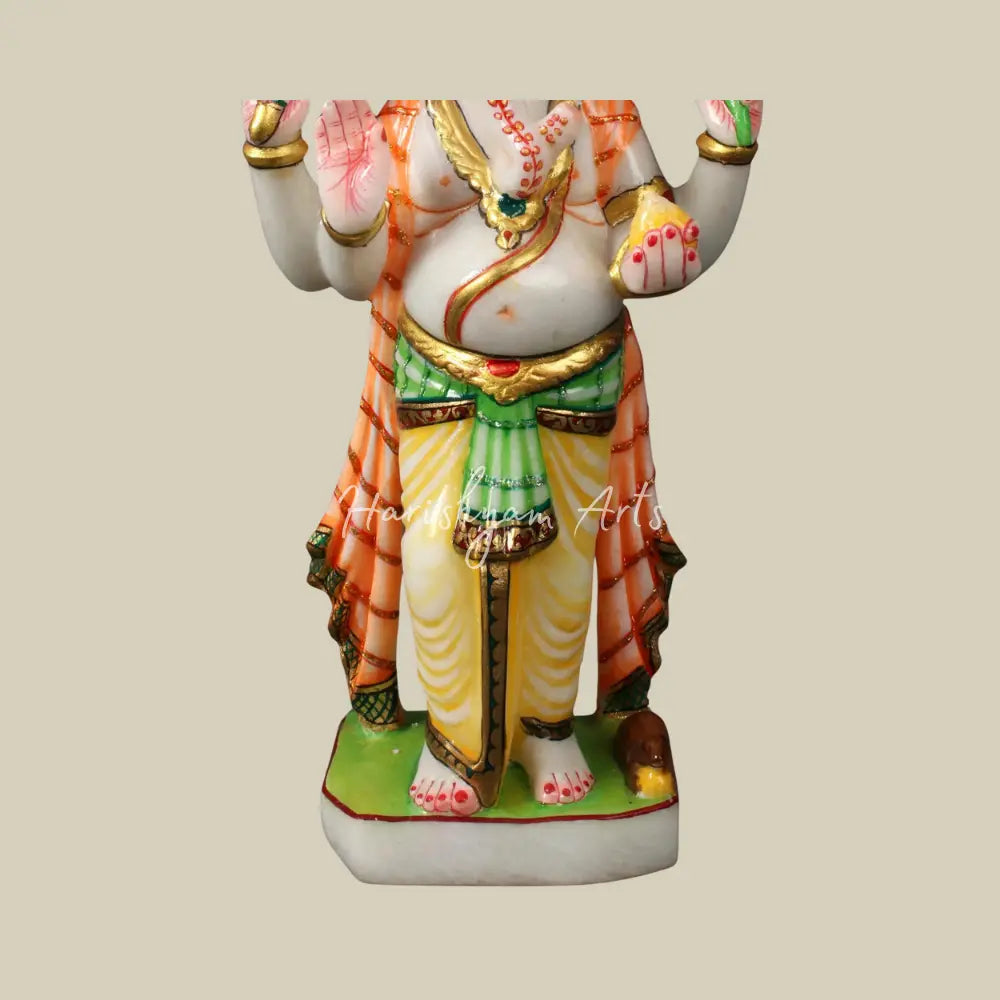 12" Four Armed Standing Ganesha Marble Deity