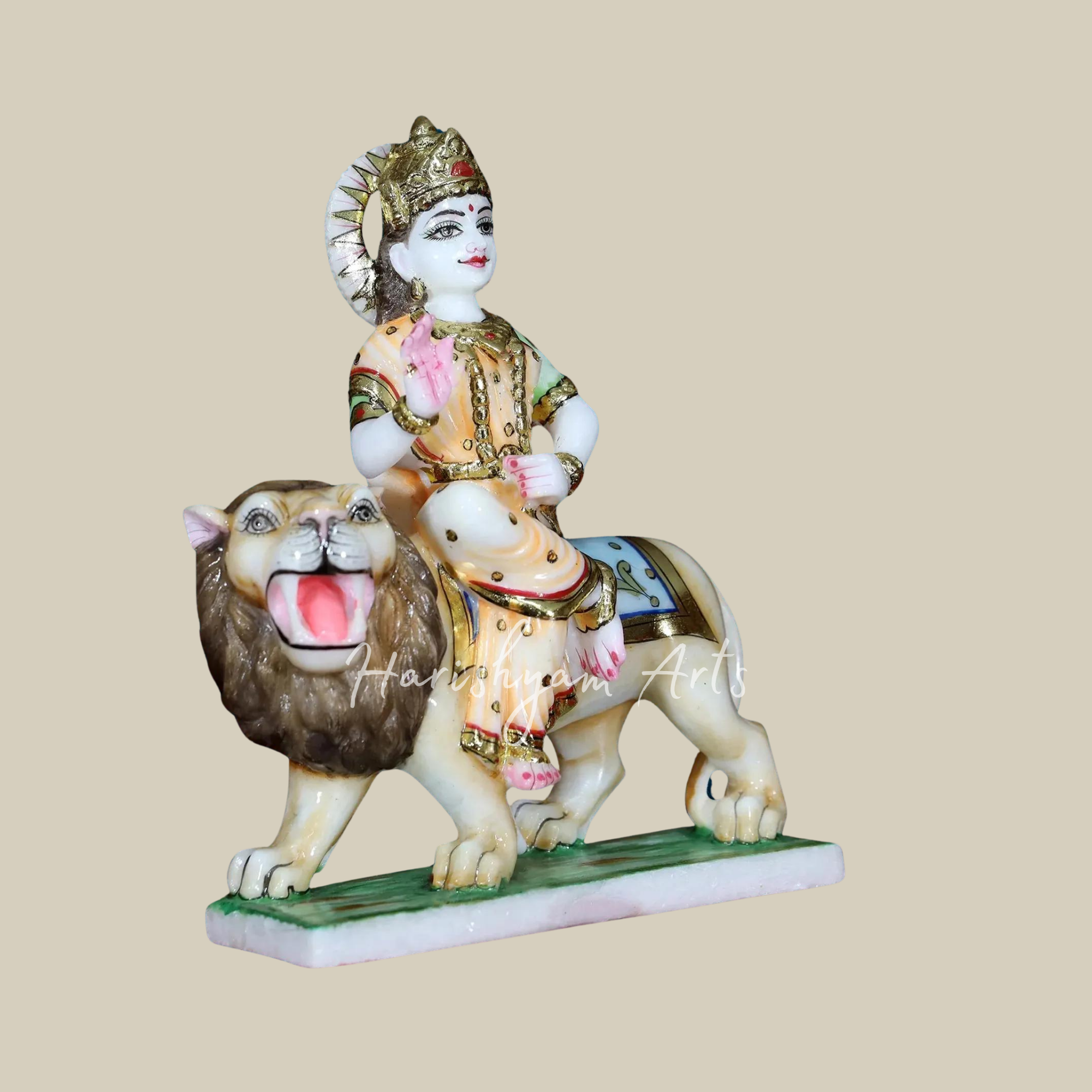 12 inches Handcrafted marble Durga statue1