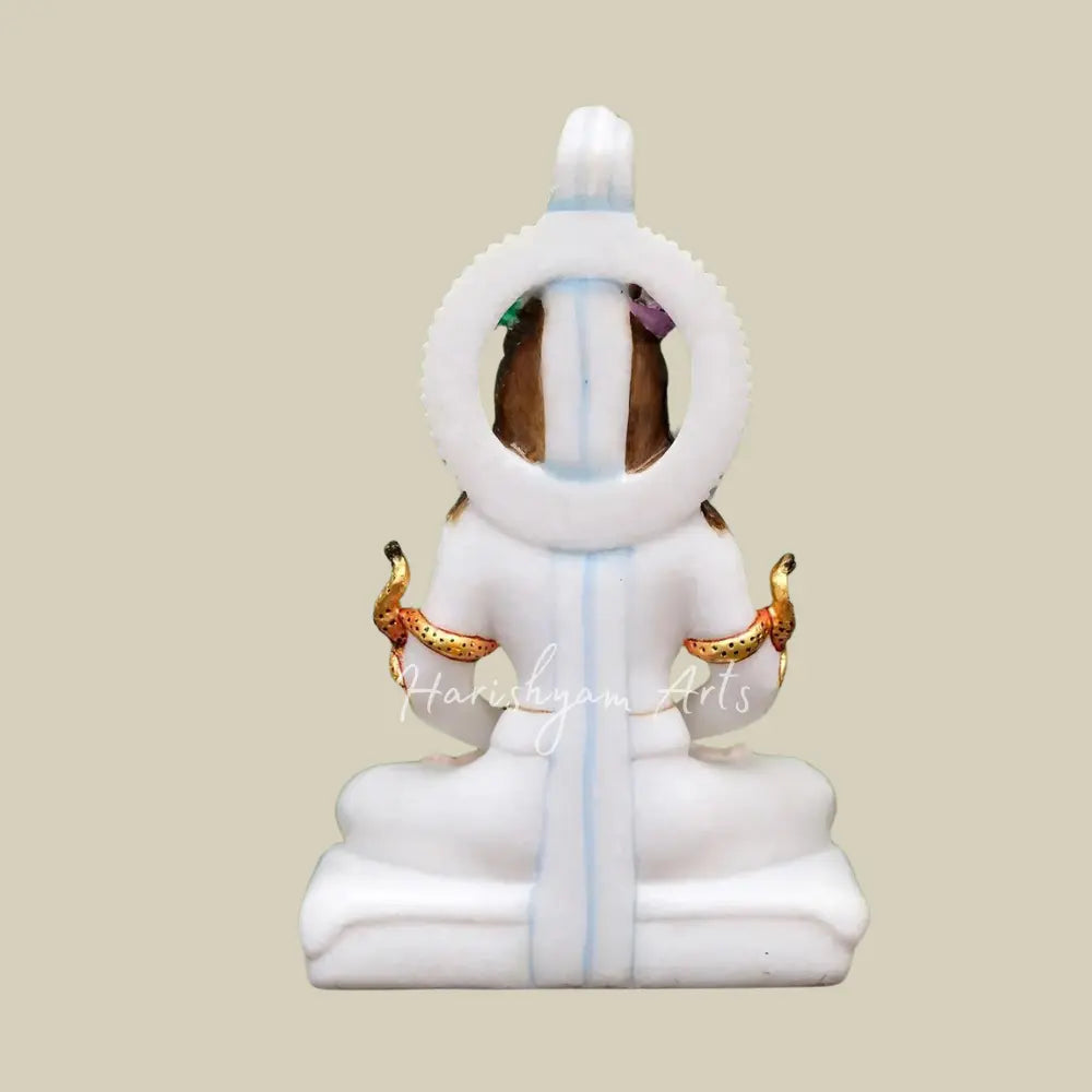 12" Mahadev White Marble Idol