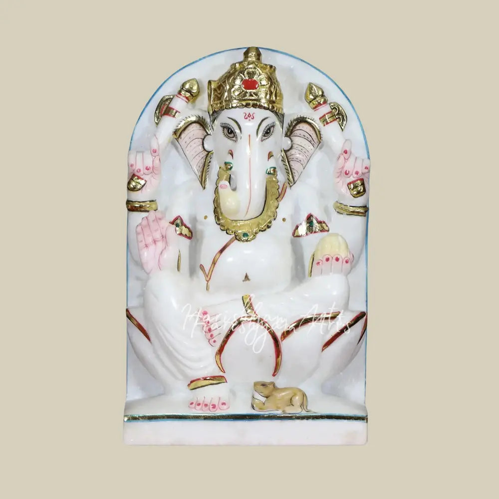 12" Makrana marble Ganesh Panel