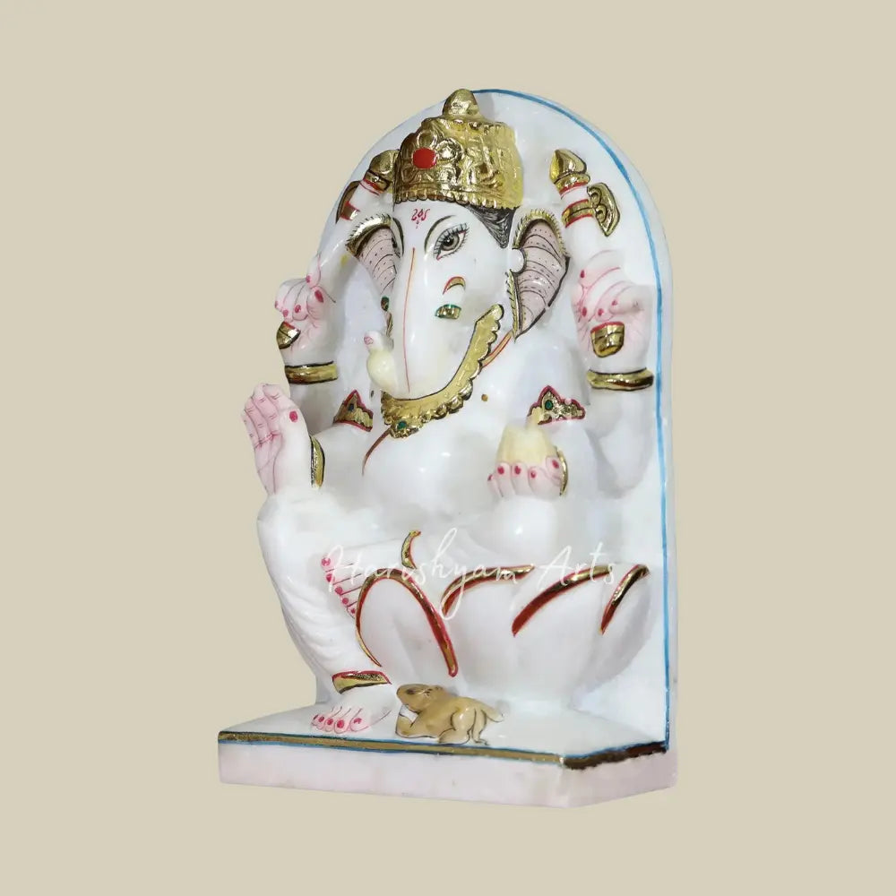 12" Makrana marble Ganesh Panel