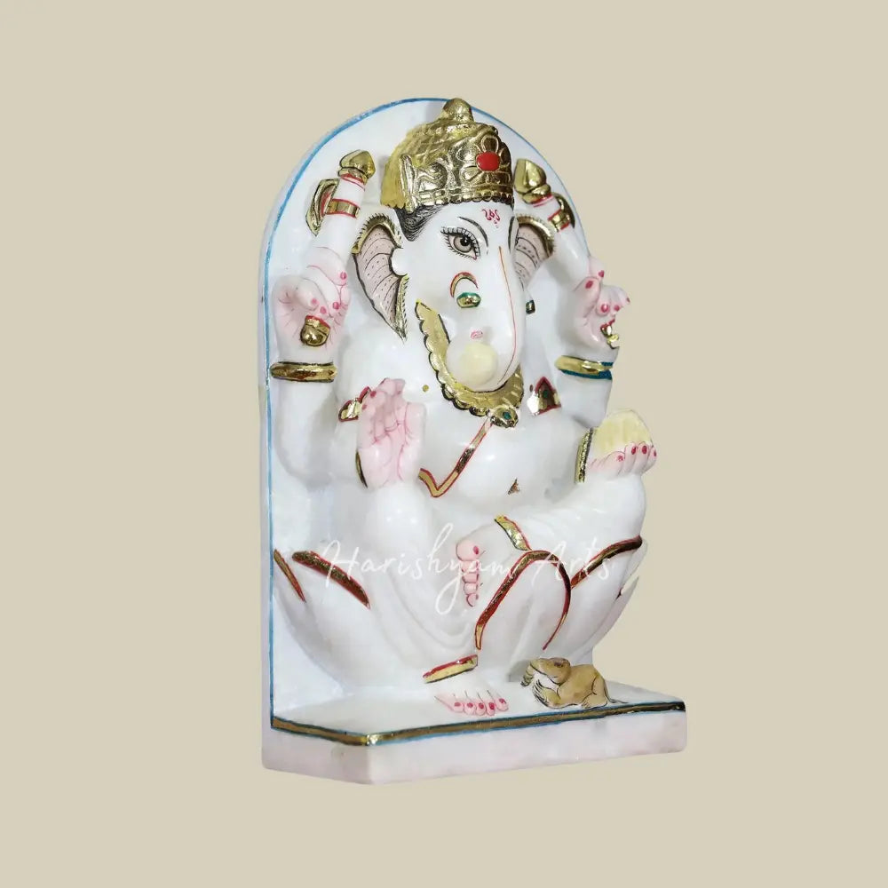 12" Makrana marble Ganesh Panel