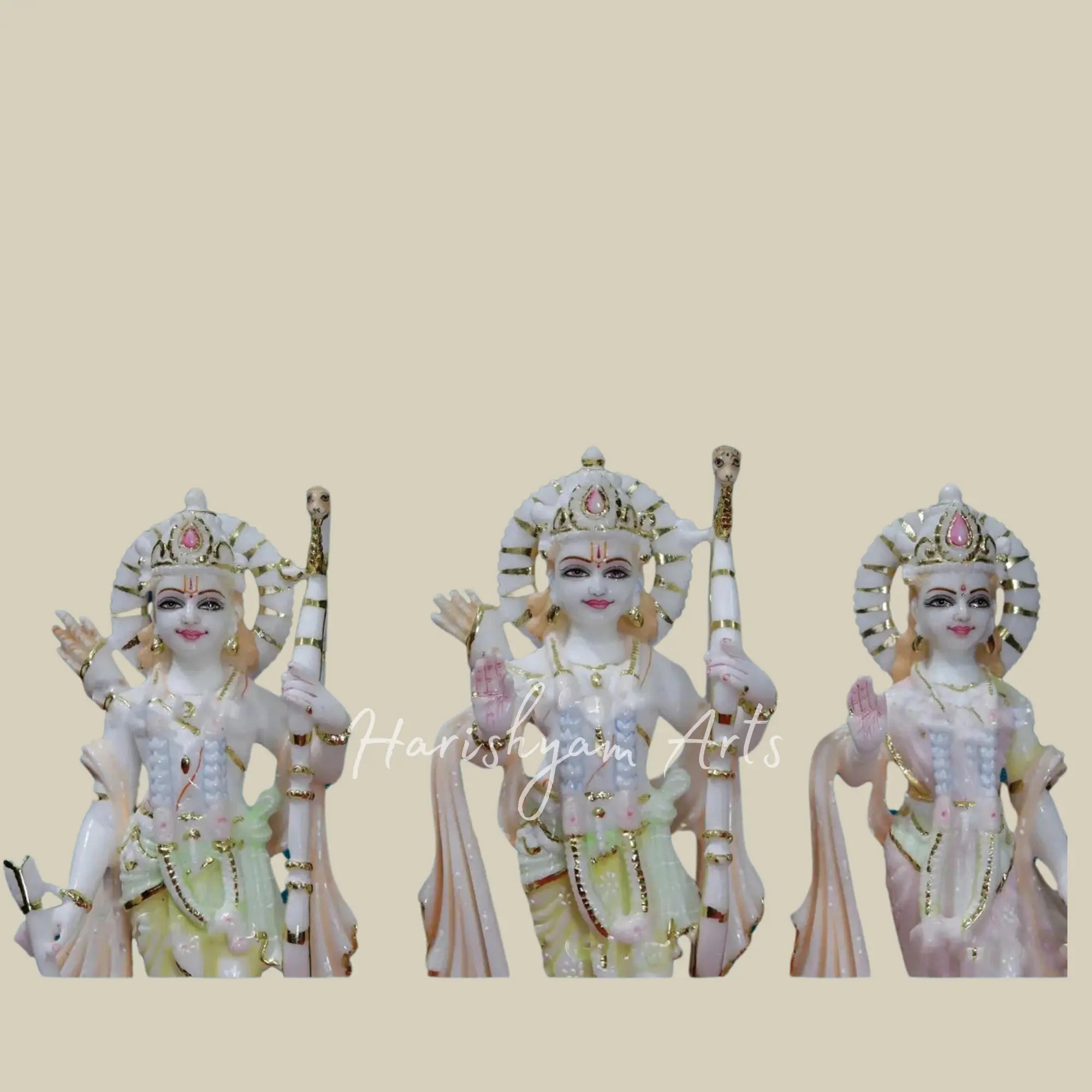 12 inches Makrana white Marble Ram Darbar Moorti 1