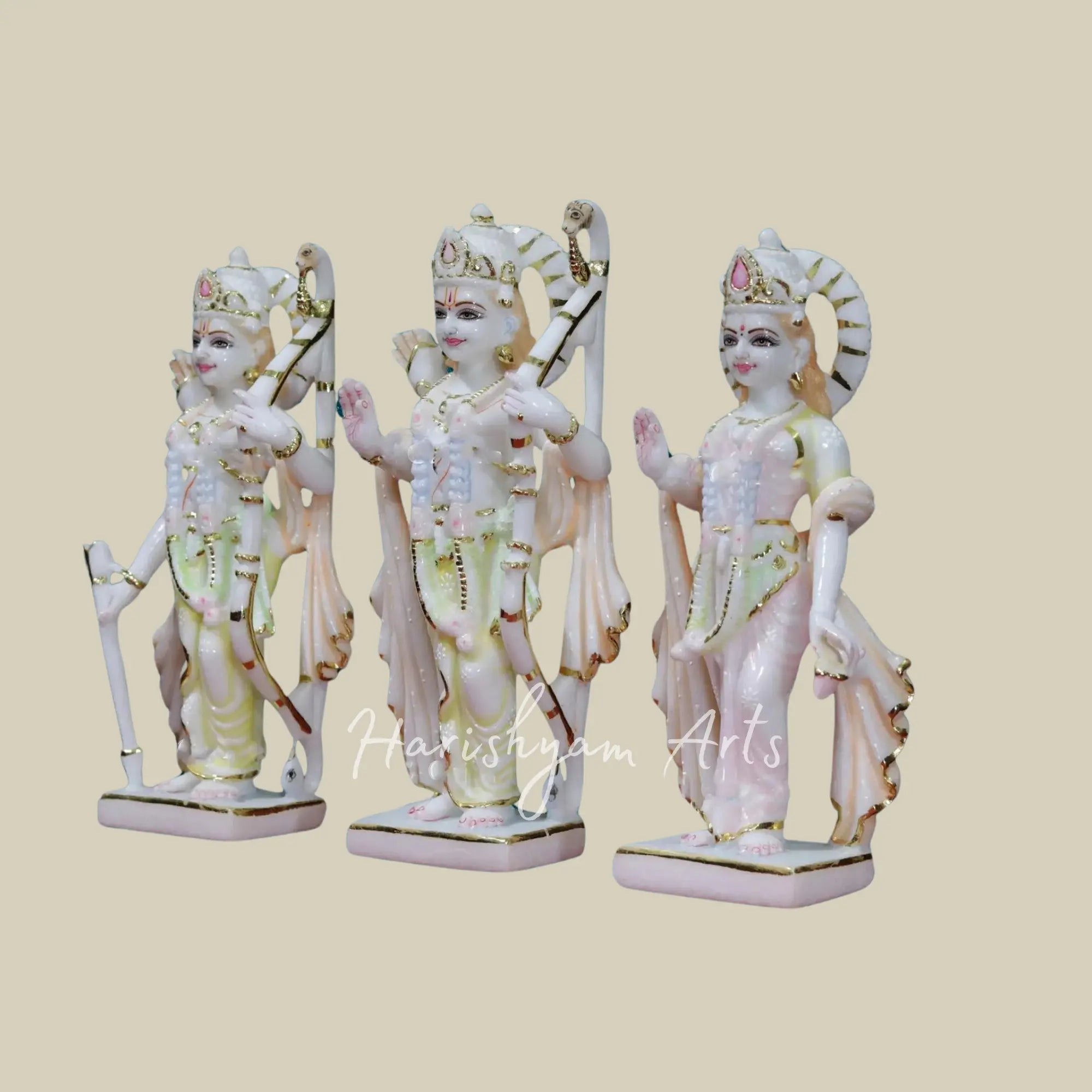 12 inches Makrana white Marble Ram Darbar Moorti 2