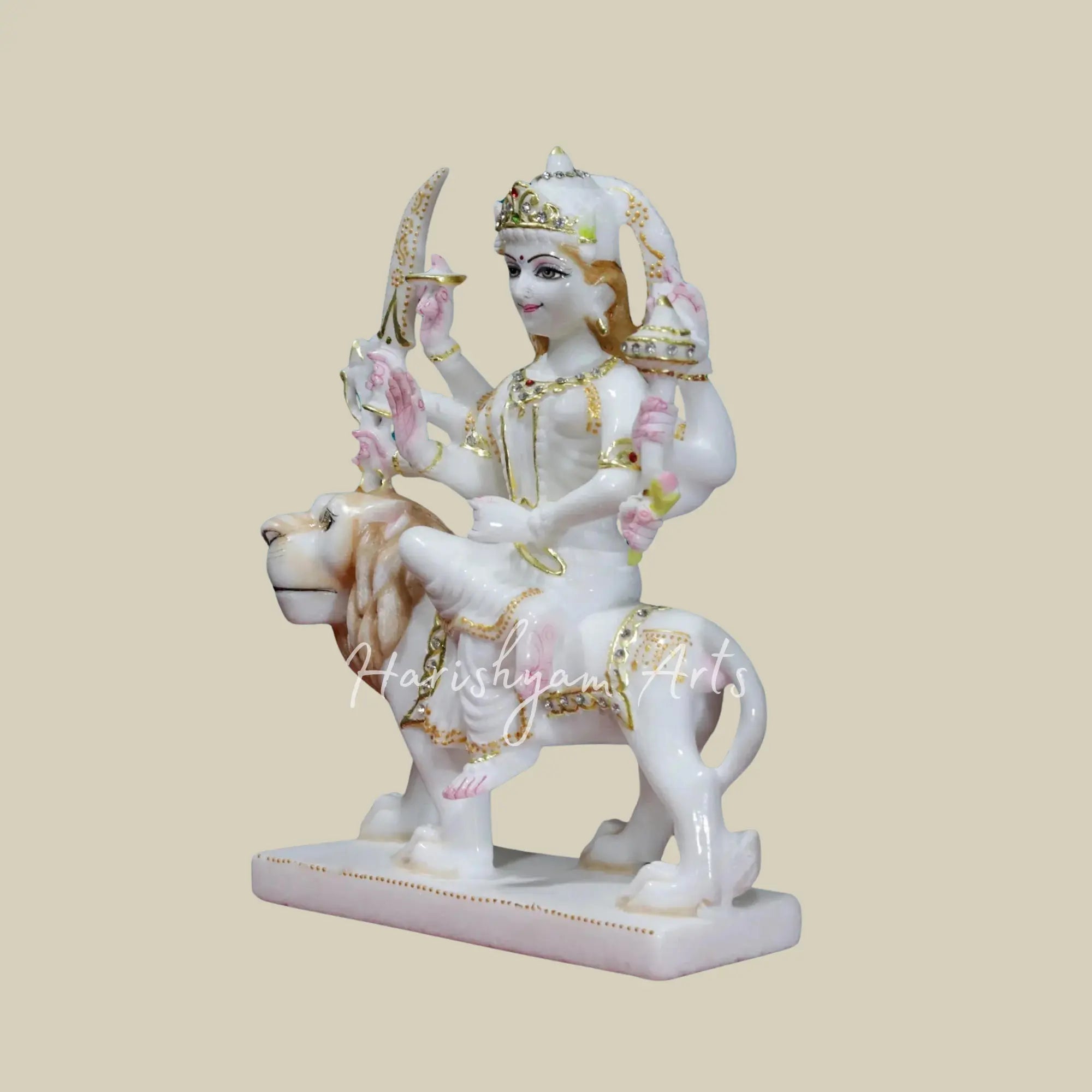 12" Marble Durga Maa Murti