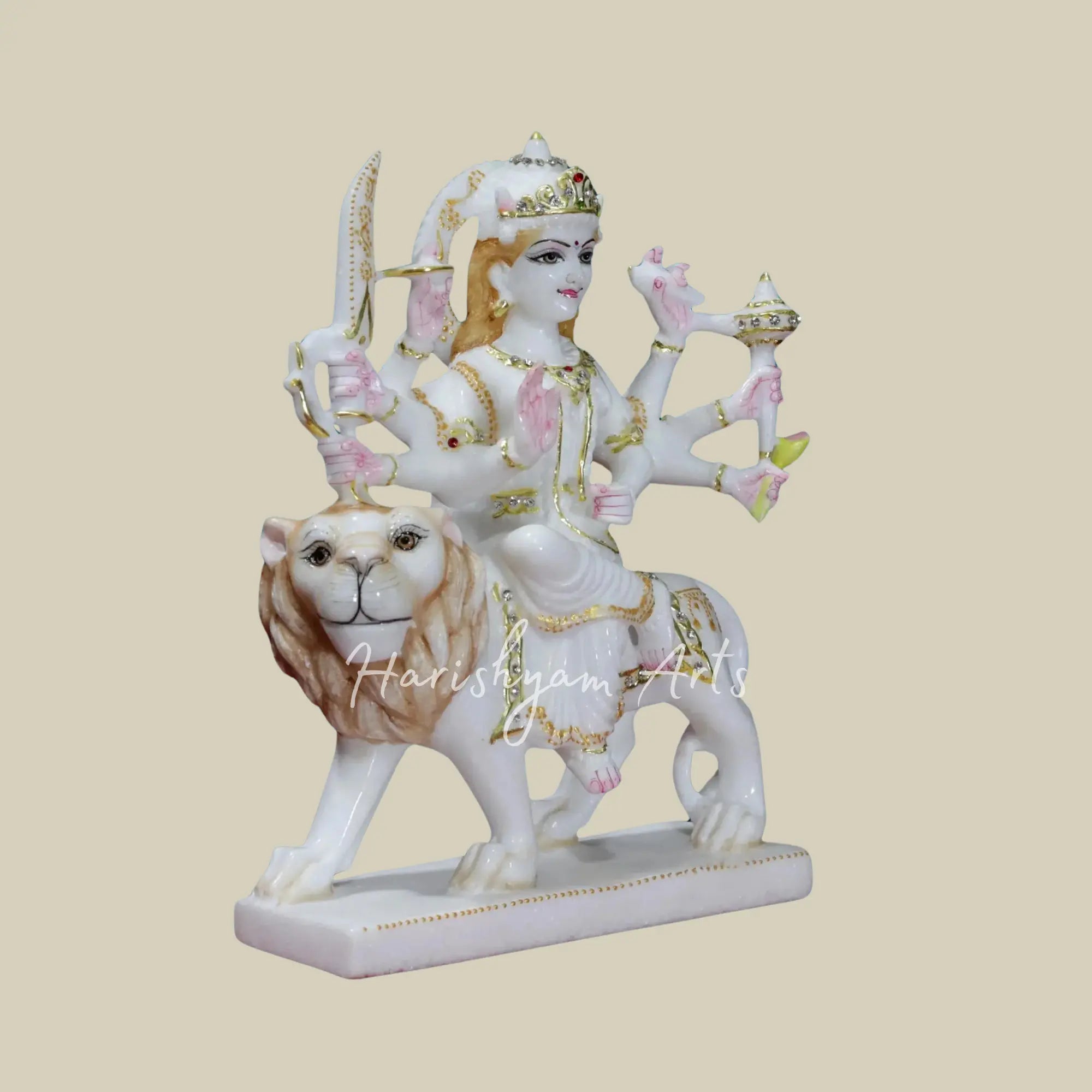 12" Marble Durga Maa Murti