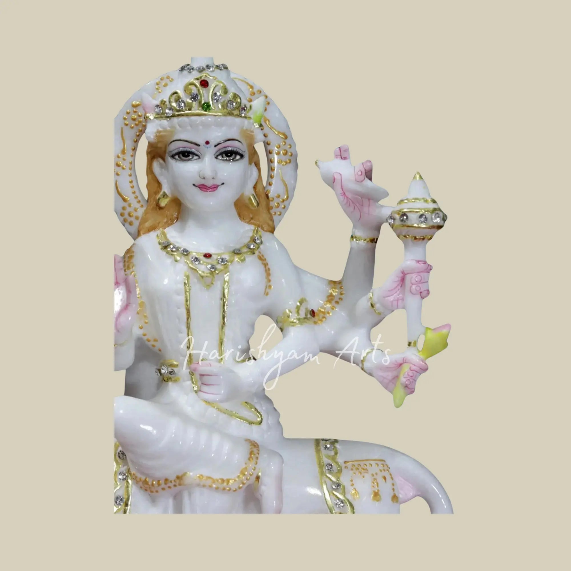 12" Marble Durga Maa Murti