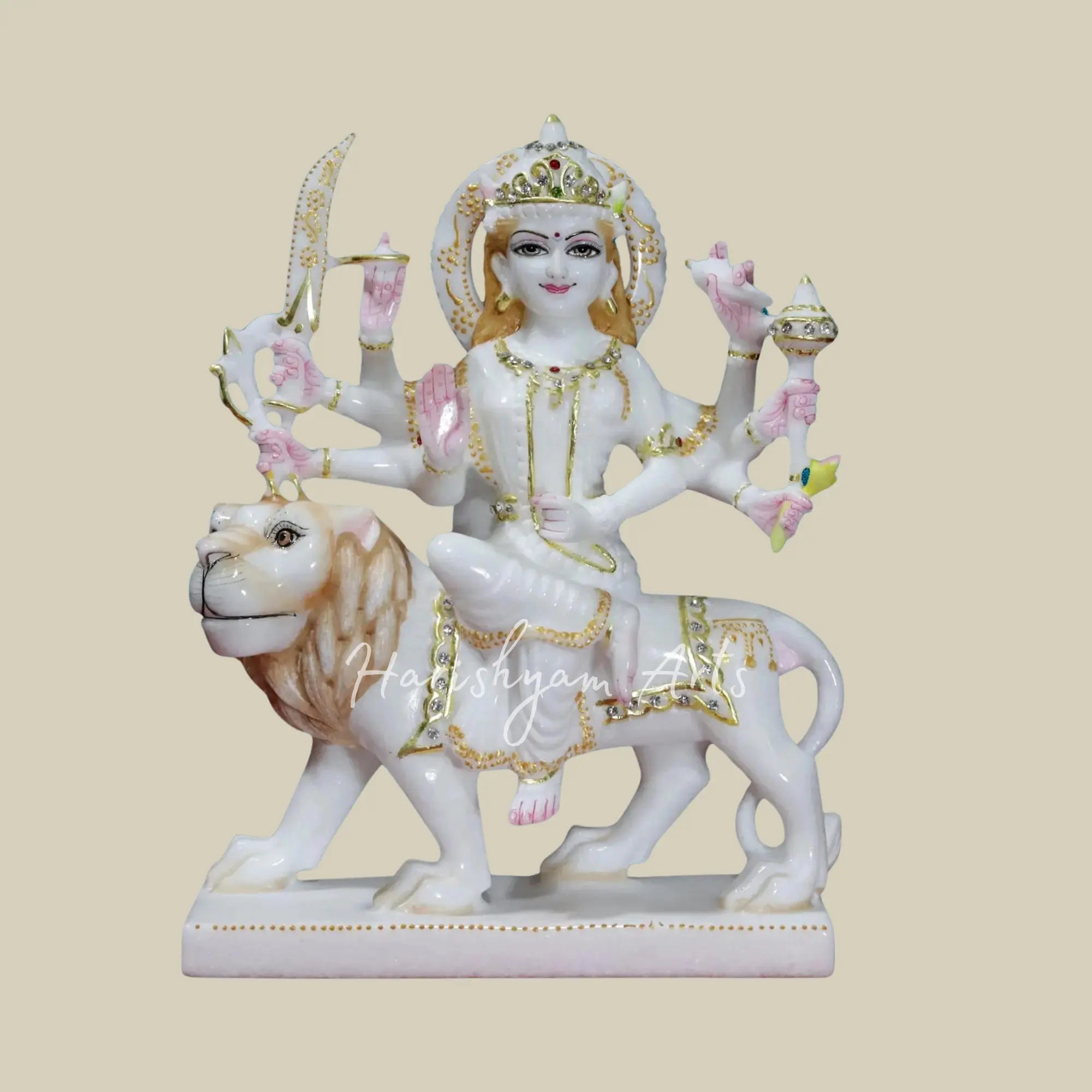 12" Marble Durga Maa Murti