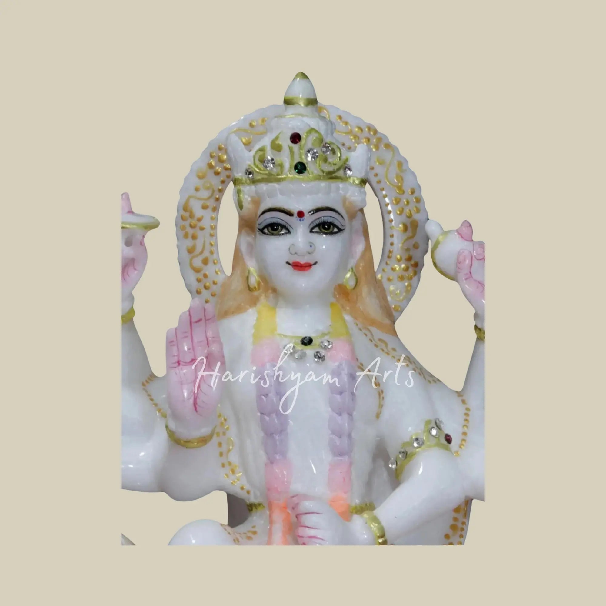 12" Marble Durga ji idol for Worship