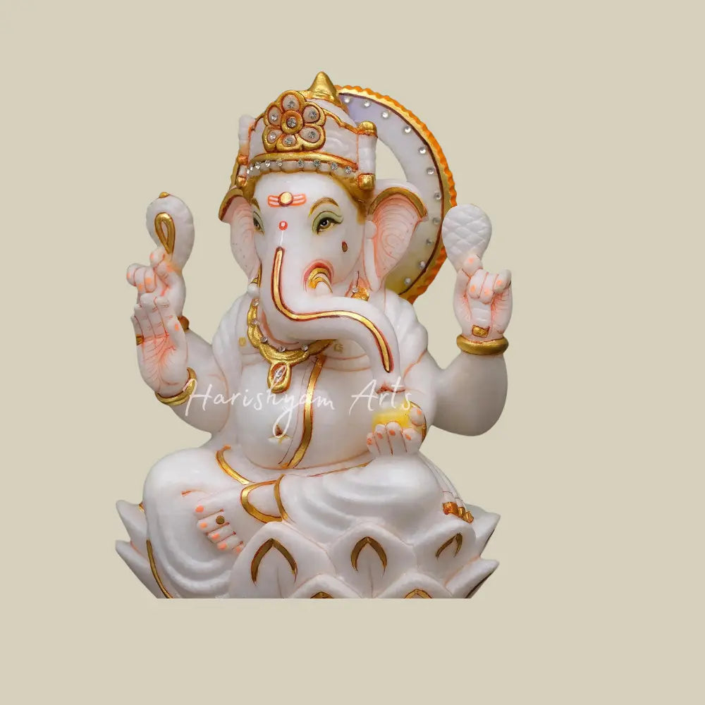 12" Marble Ganesha Idol for Home